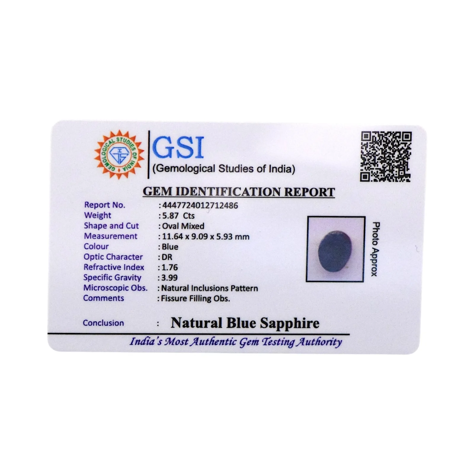 Blue Sapphire - 5.87 Carat