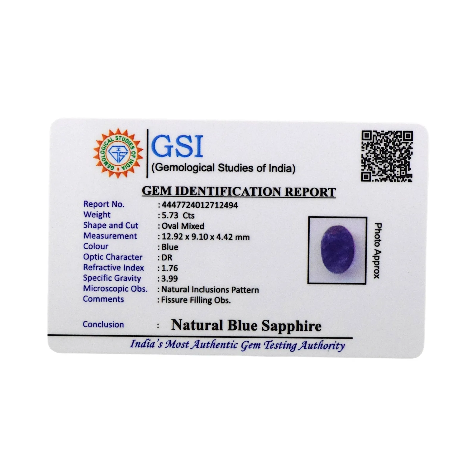 Blue Sapphire - 5.73 Carat