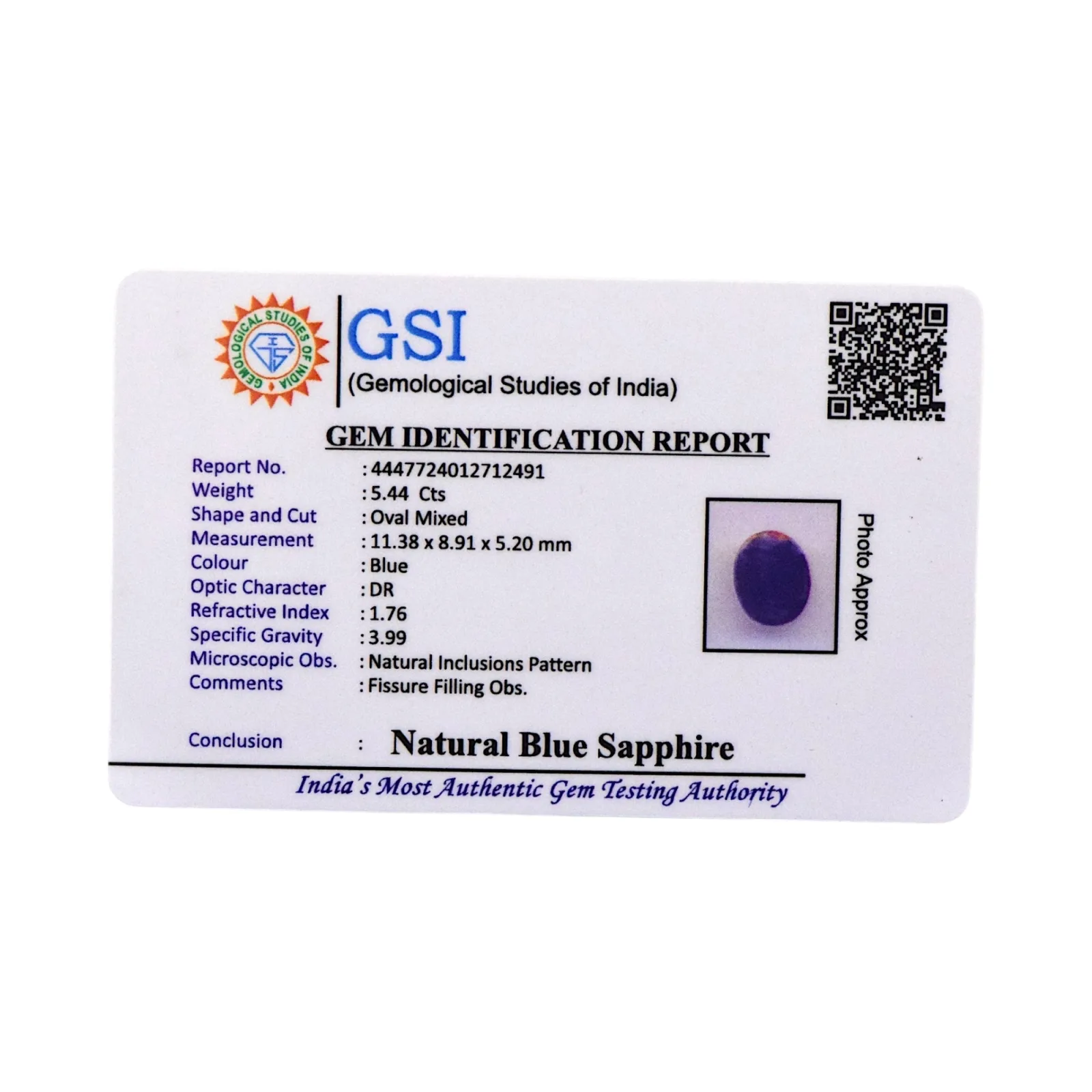 Blue Sapphire - 5.44 Carat