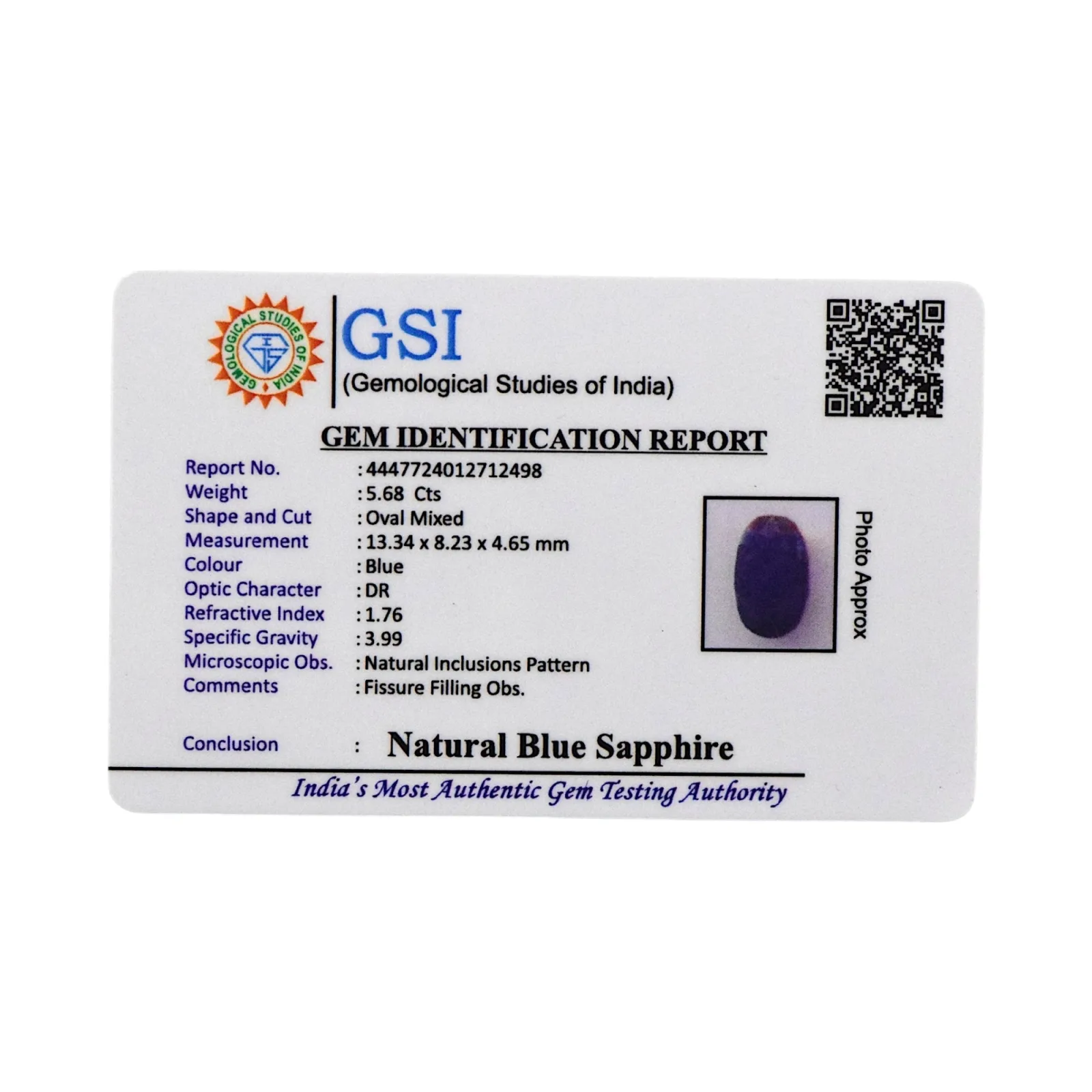Blue Sapphire - 5.68 Carat