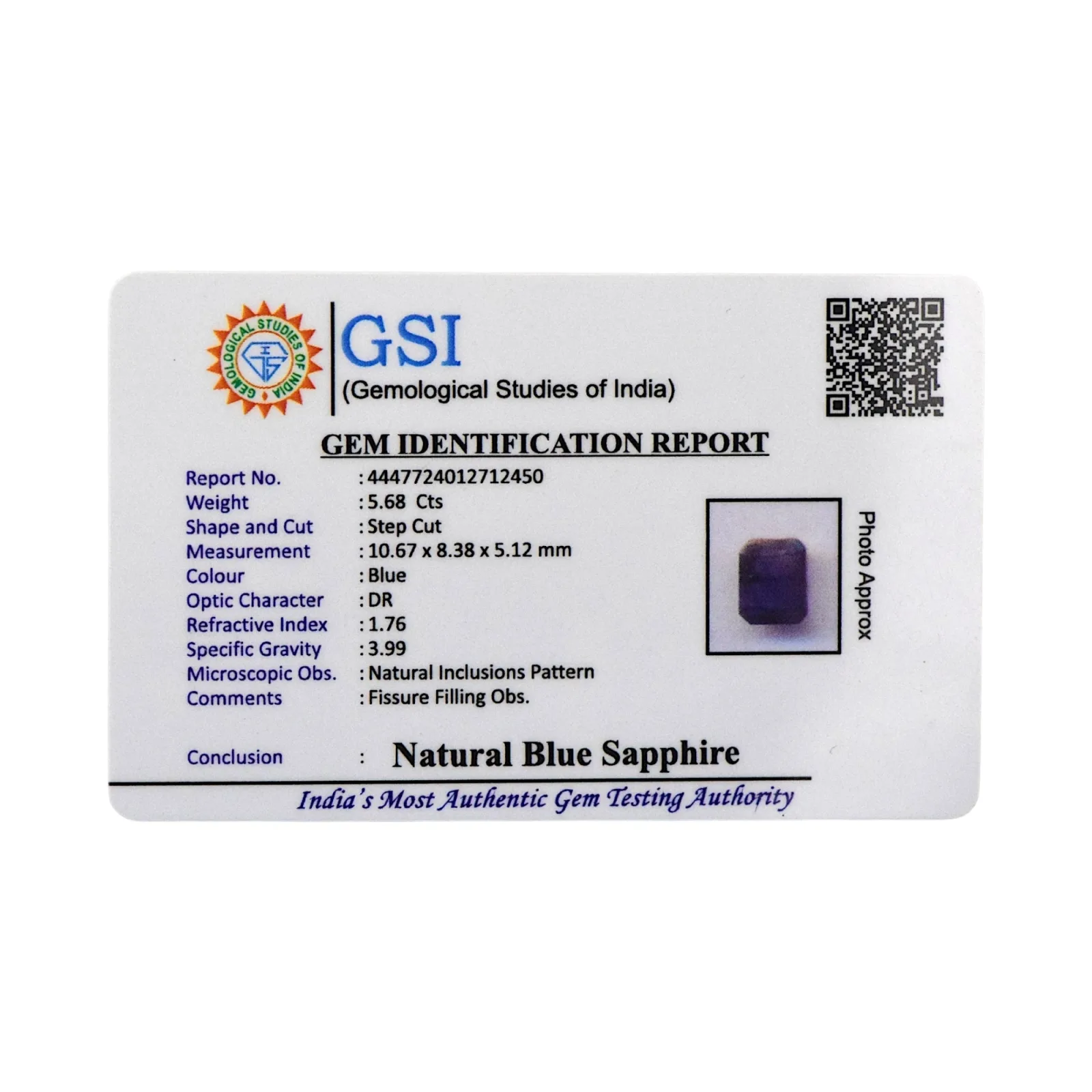 Blue Sapphire - 5.68 Carat