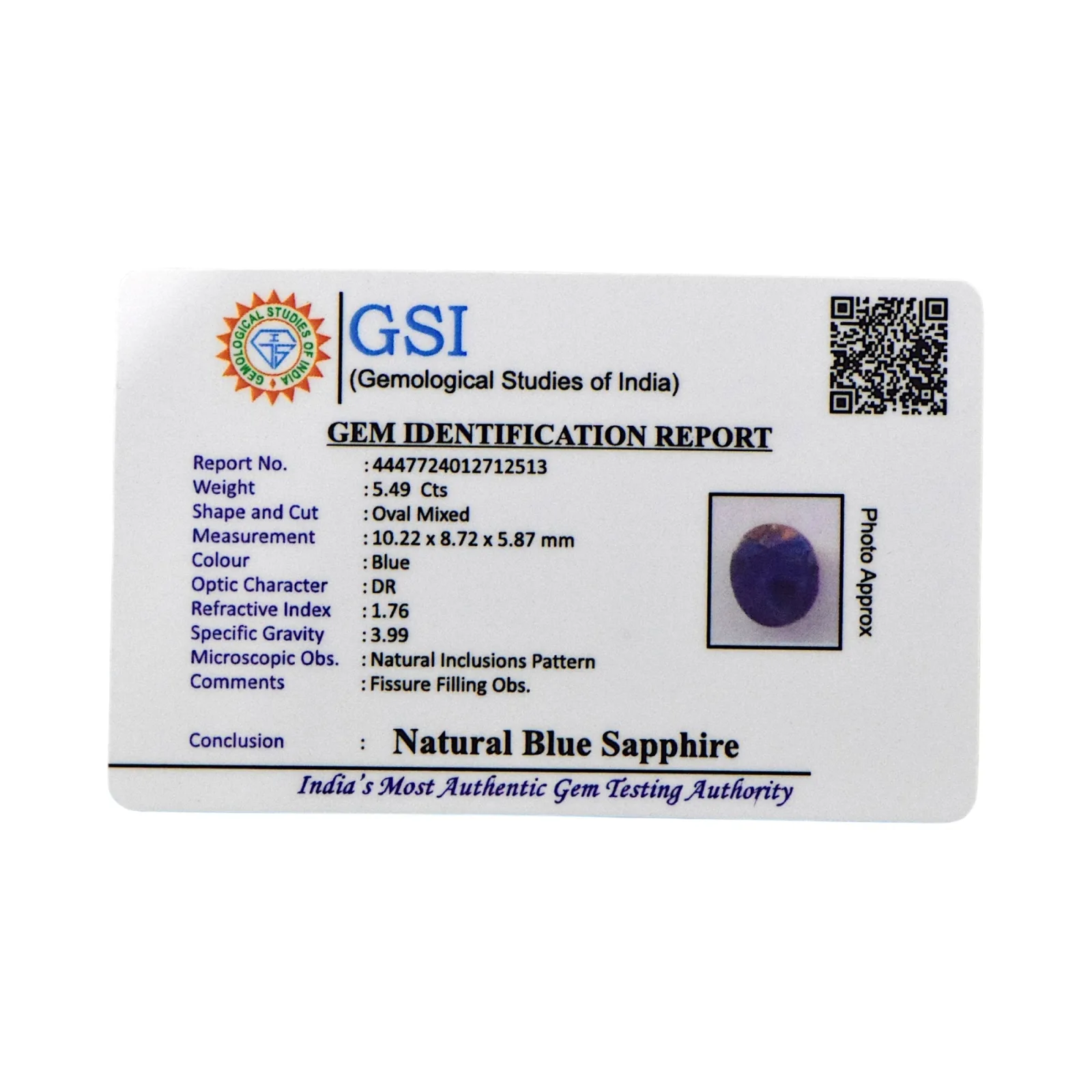 Blue Sapphire - 5.49 Carat
