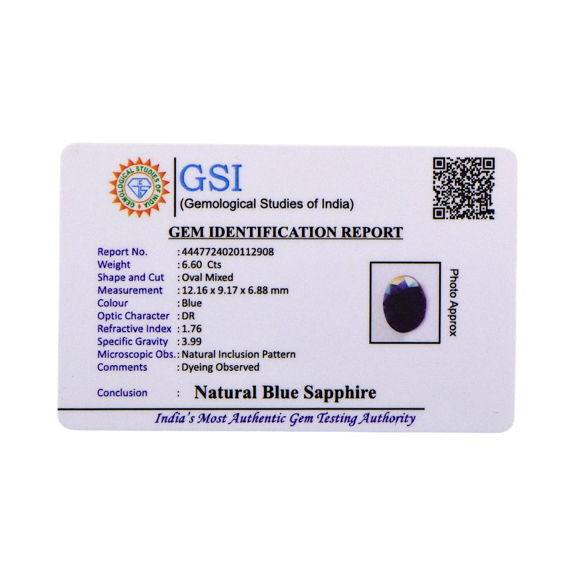 Blue Sapphire - 6.6 Carat