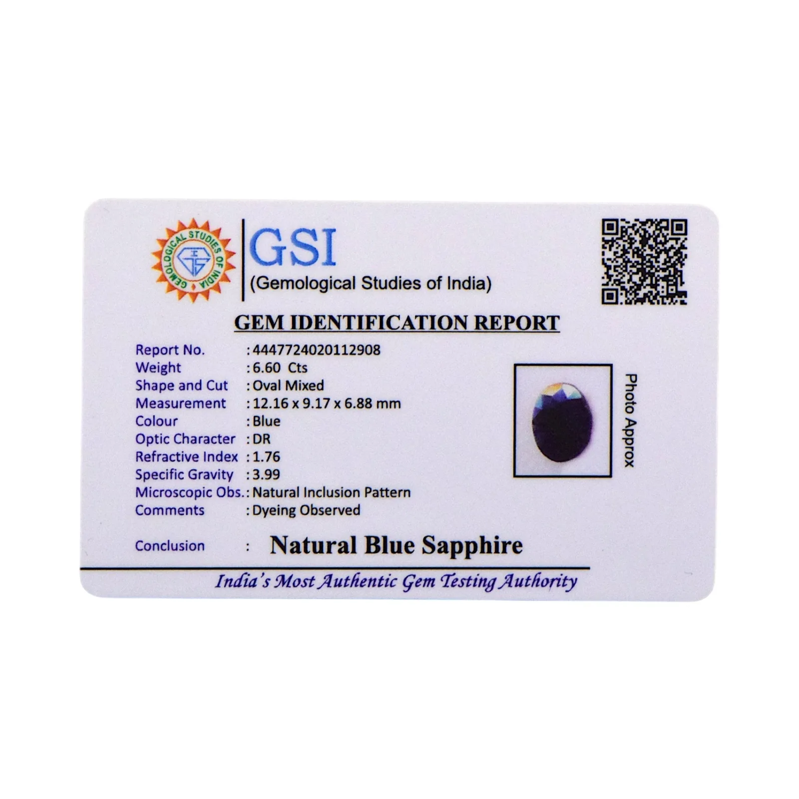 Blue Sapphire - 6.6 Carat