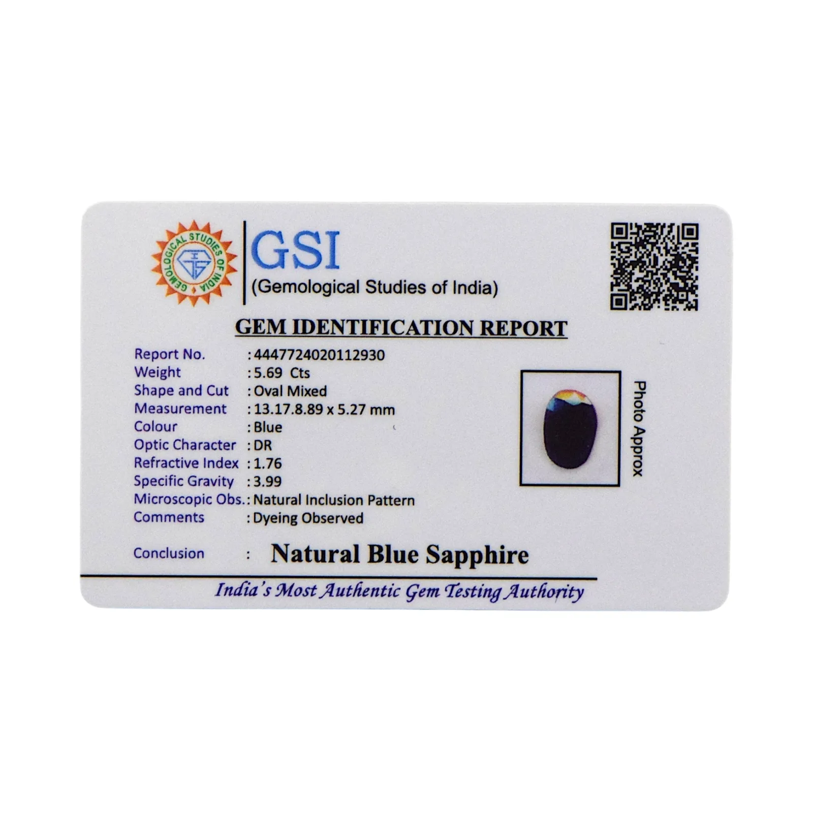 Blue Sapphire - 5.69 Carat