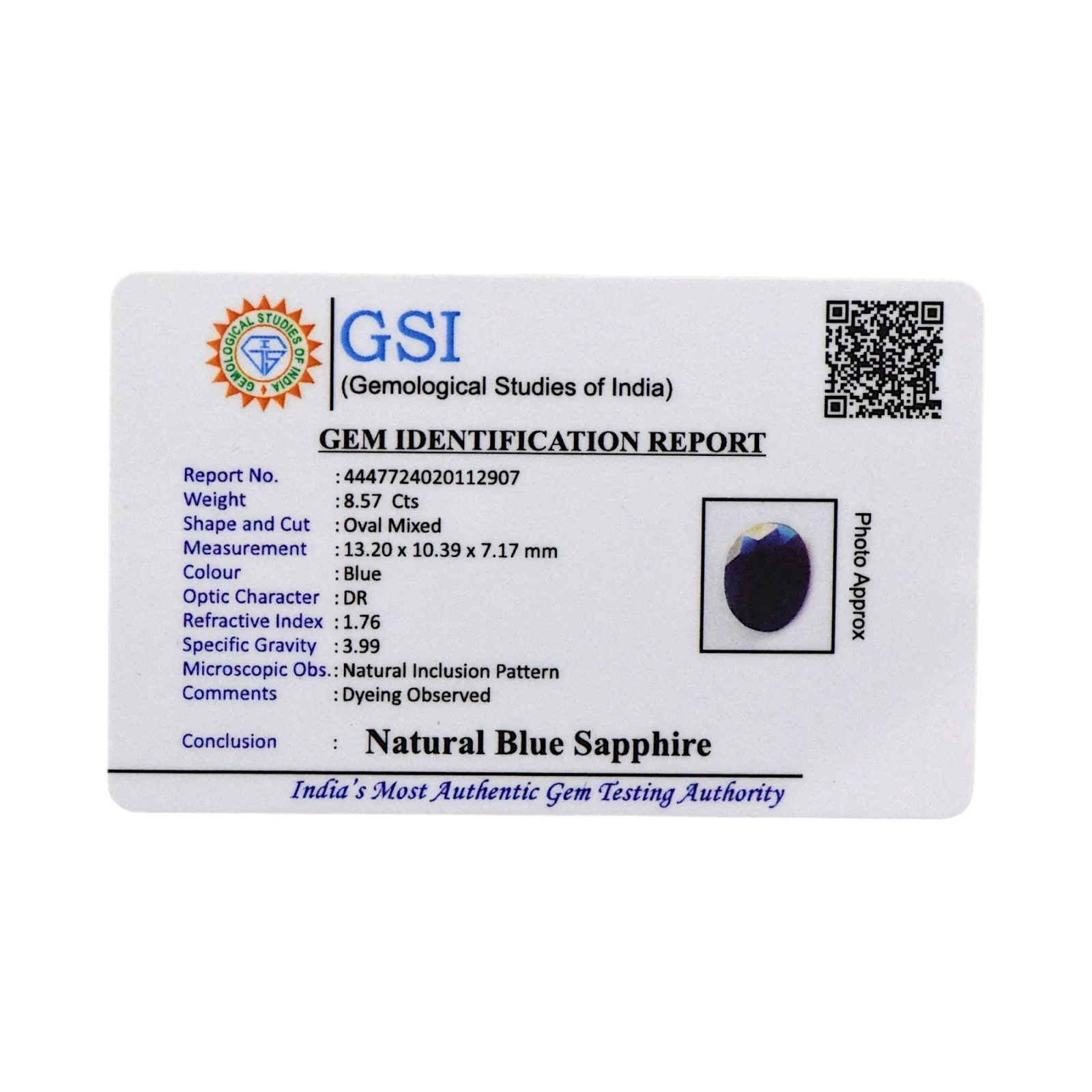 Blue Sapphire - 8.57 Carat