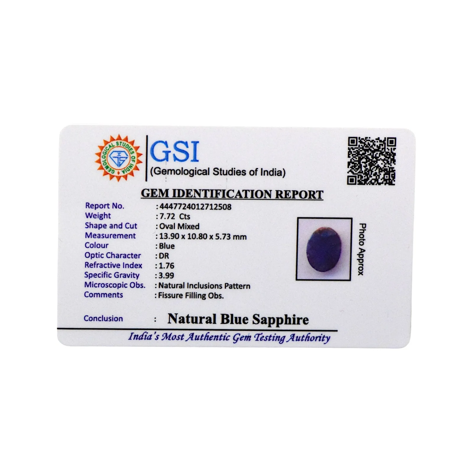 Blue Sapphire - 7.72 Carat