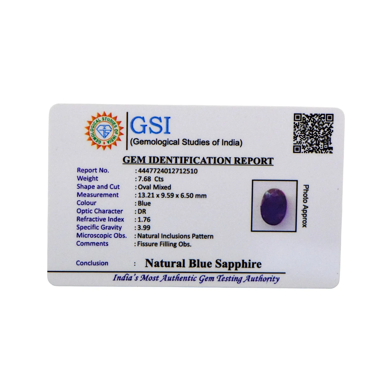 Blue Sapphire - 7.68 Carat
