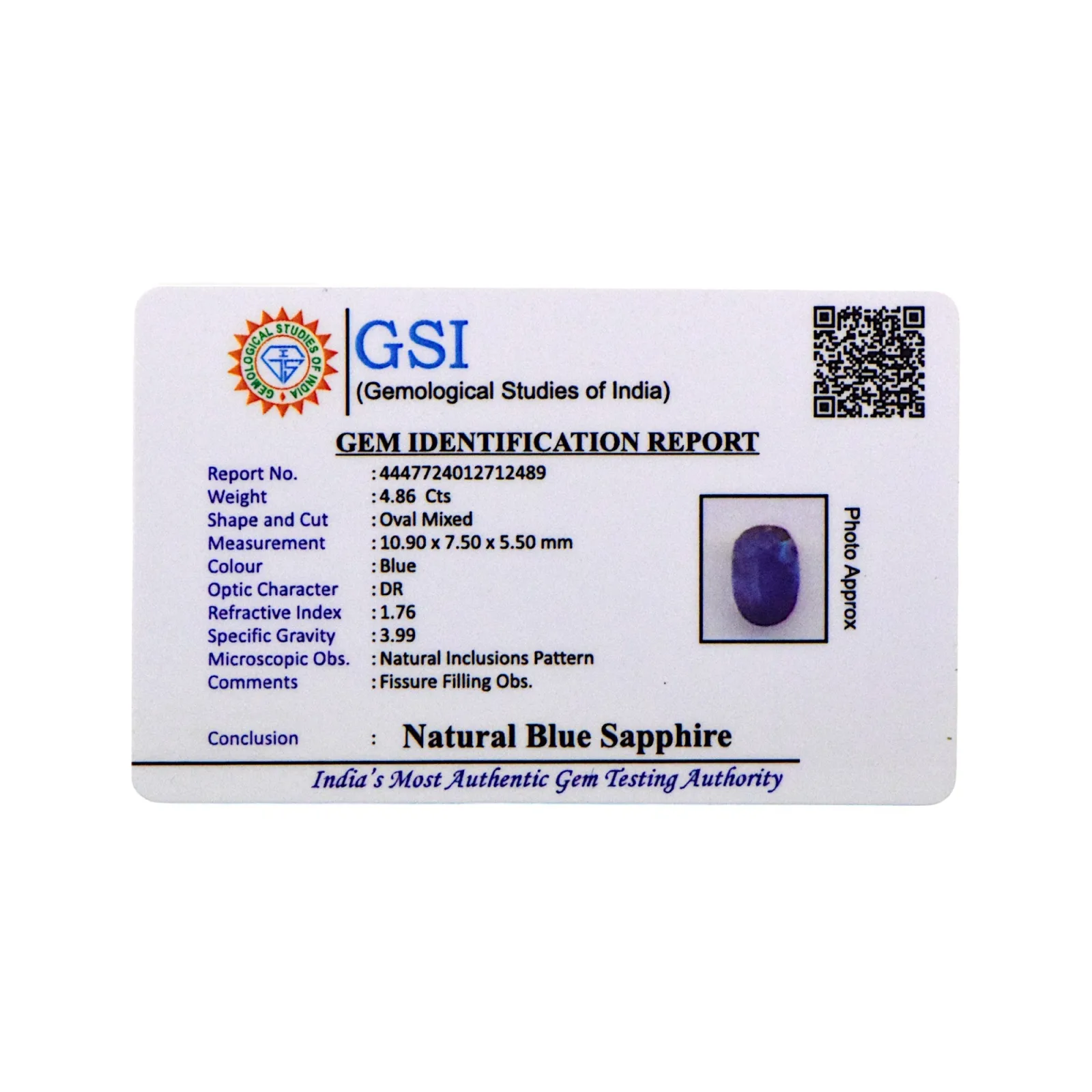 Blue Sapphire - 4.86 Carat