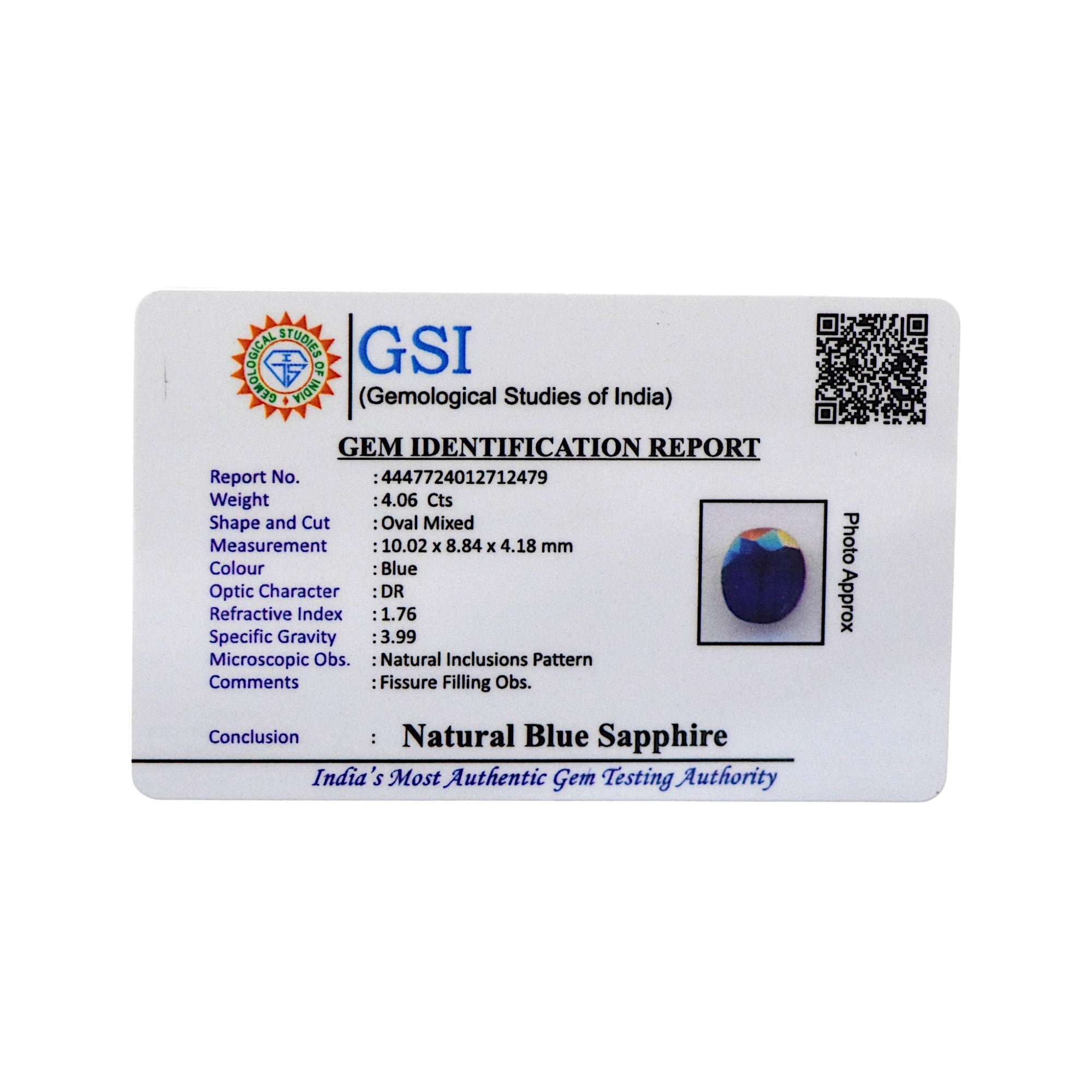 Blue Sapphire - 4.06 Carat