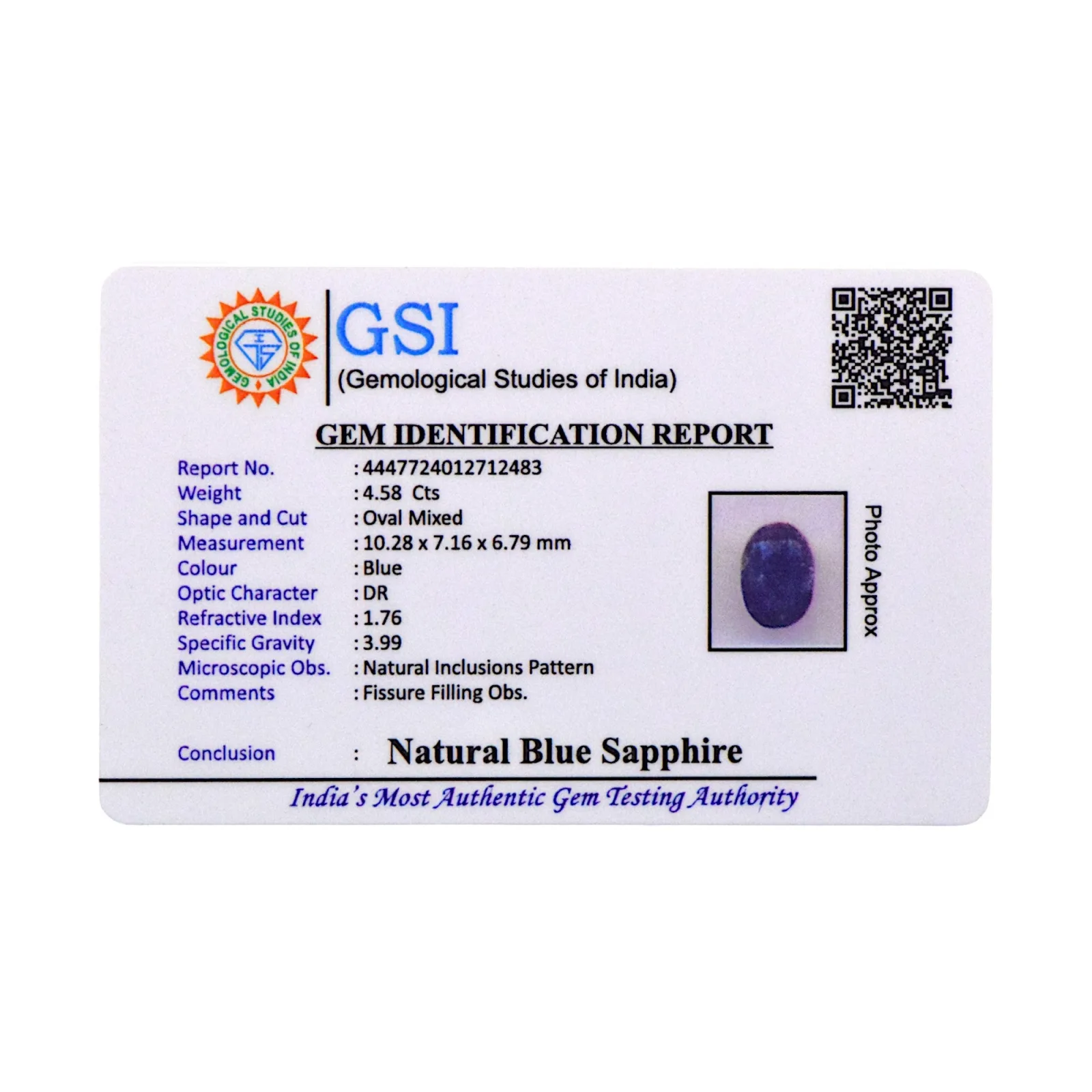 Blue Sapphire - 4.58 Carat
