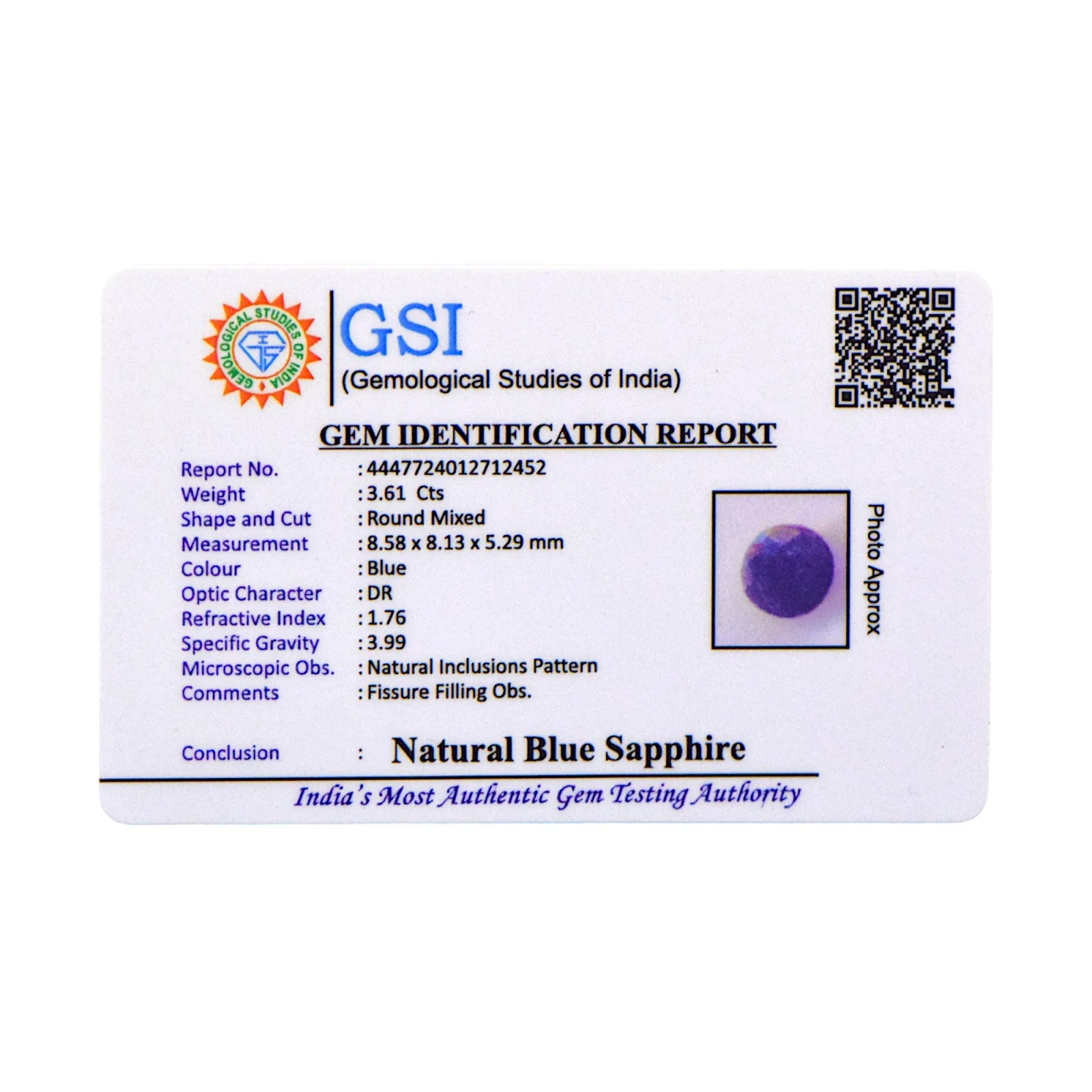 Blue Sapphire - 3.61 Carat