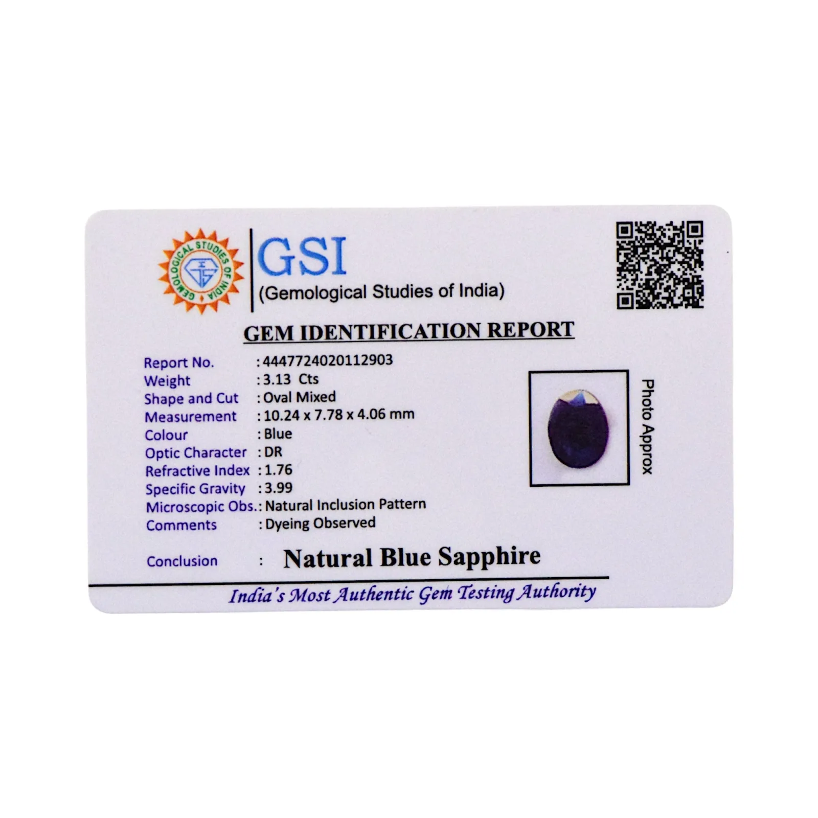 Blue Sapphire - 3.13 Carat