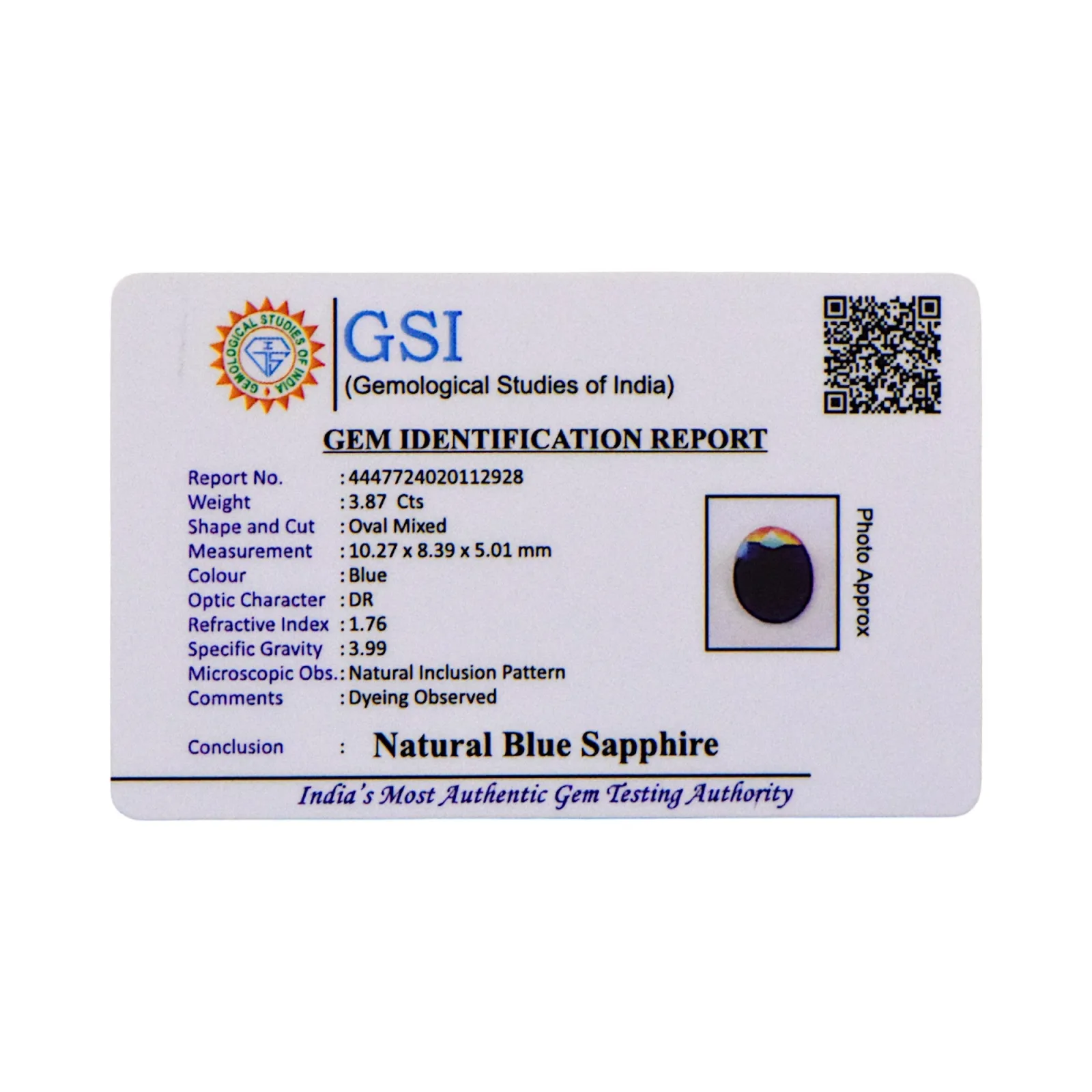 Blue Sapphire - 3.87 Carats