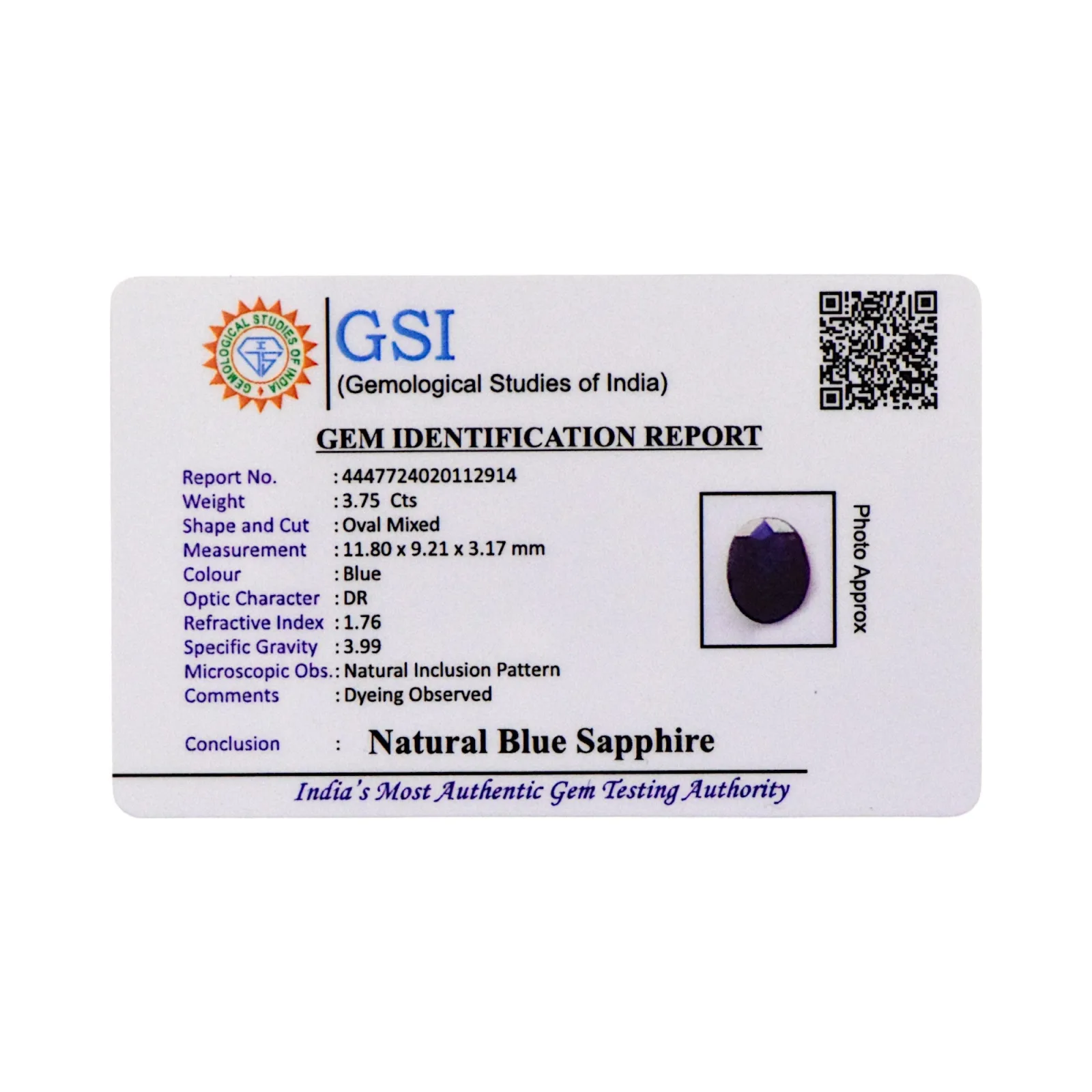 Blue Sapphire - 3.75 Carat