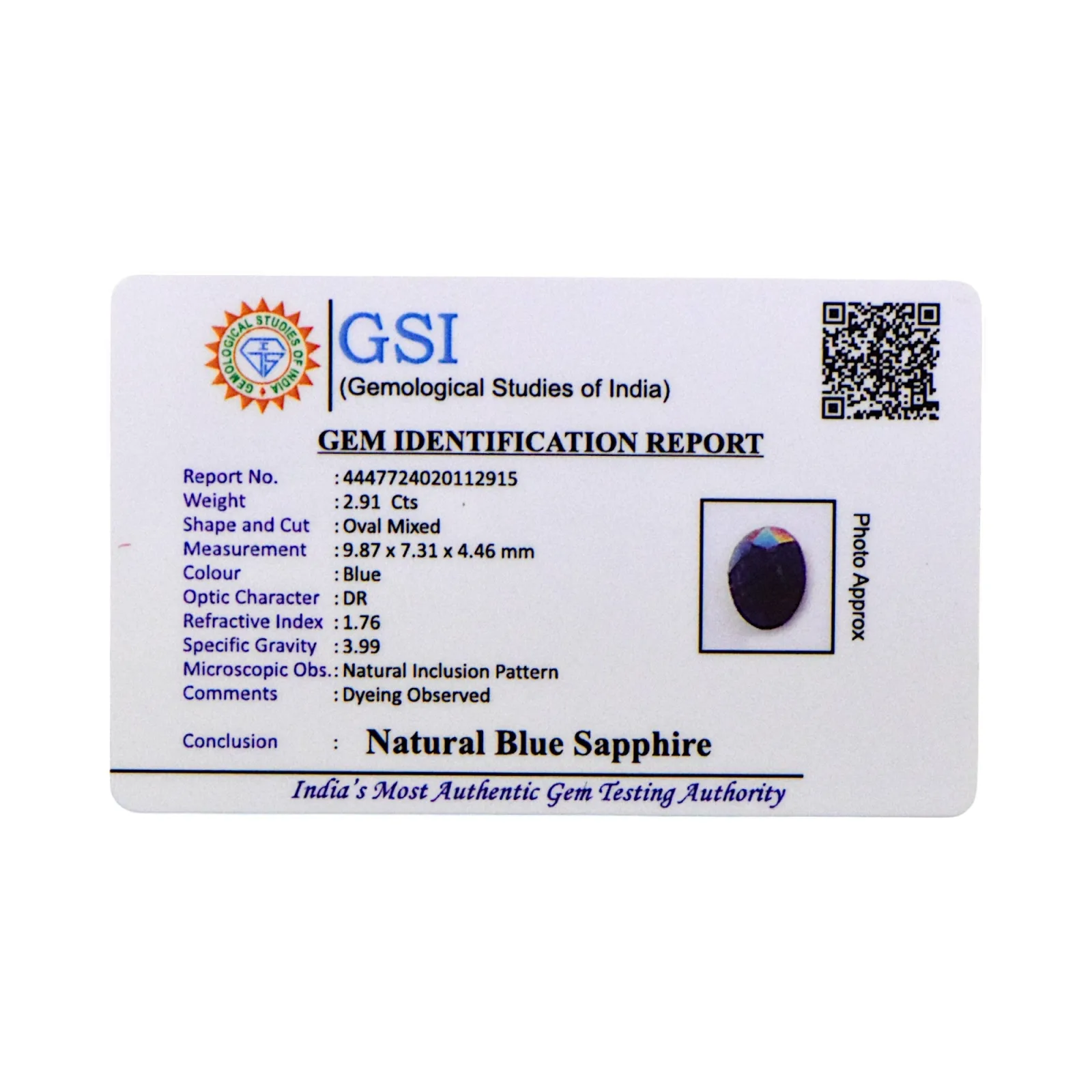 Blue Sapphire - 2.91 Carat