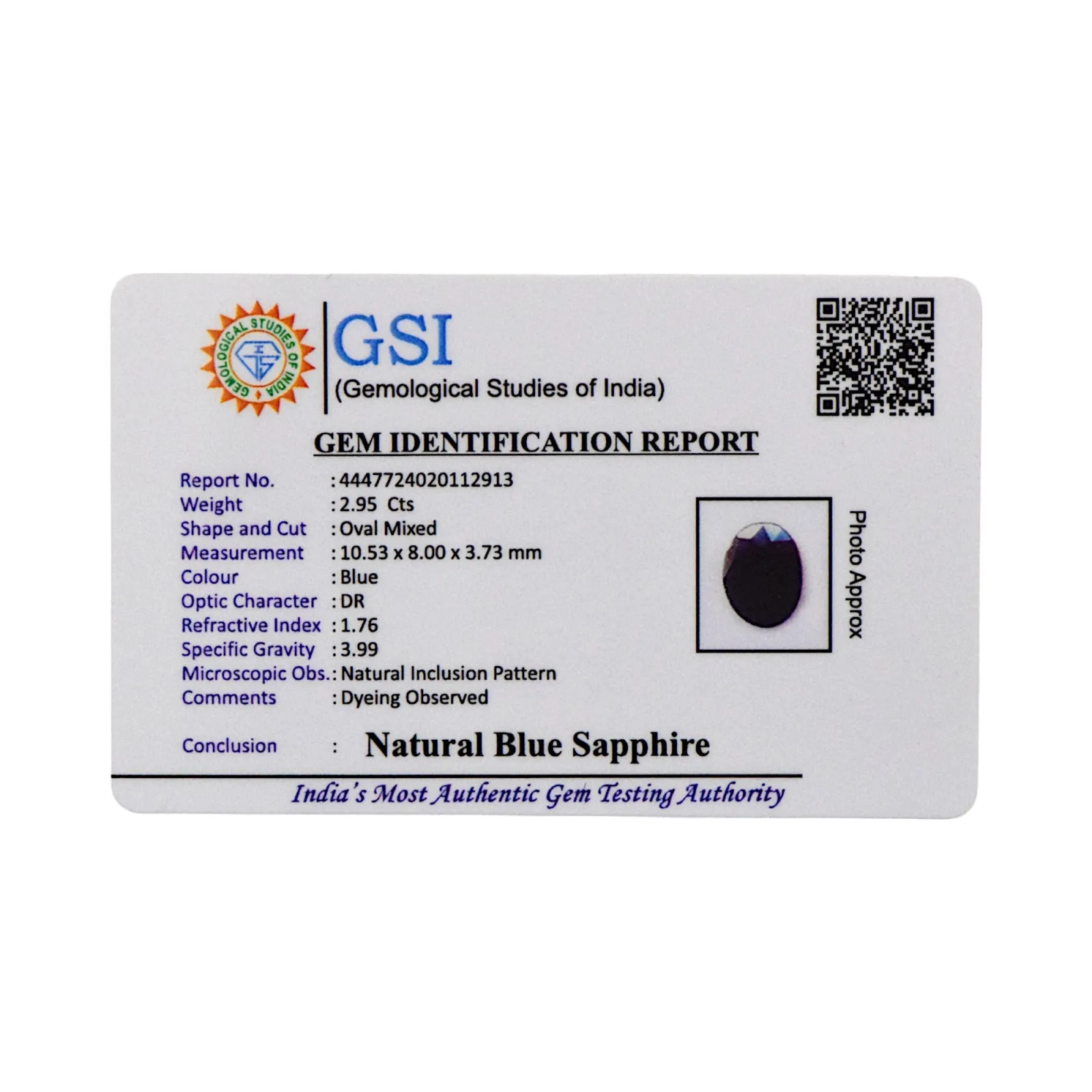 Blue Sapphire - 2.95 Carat