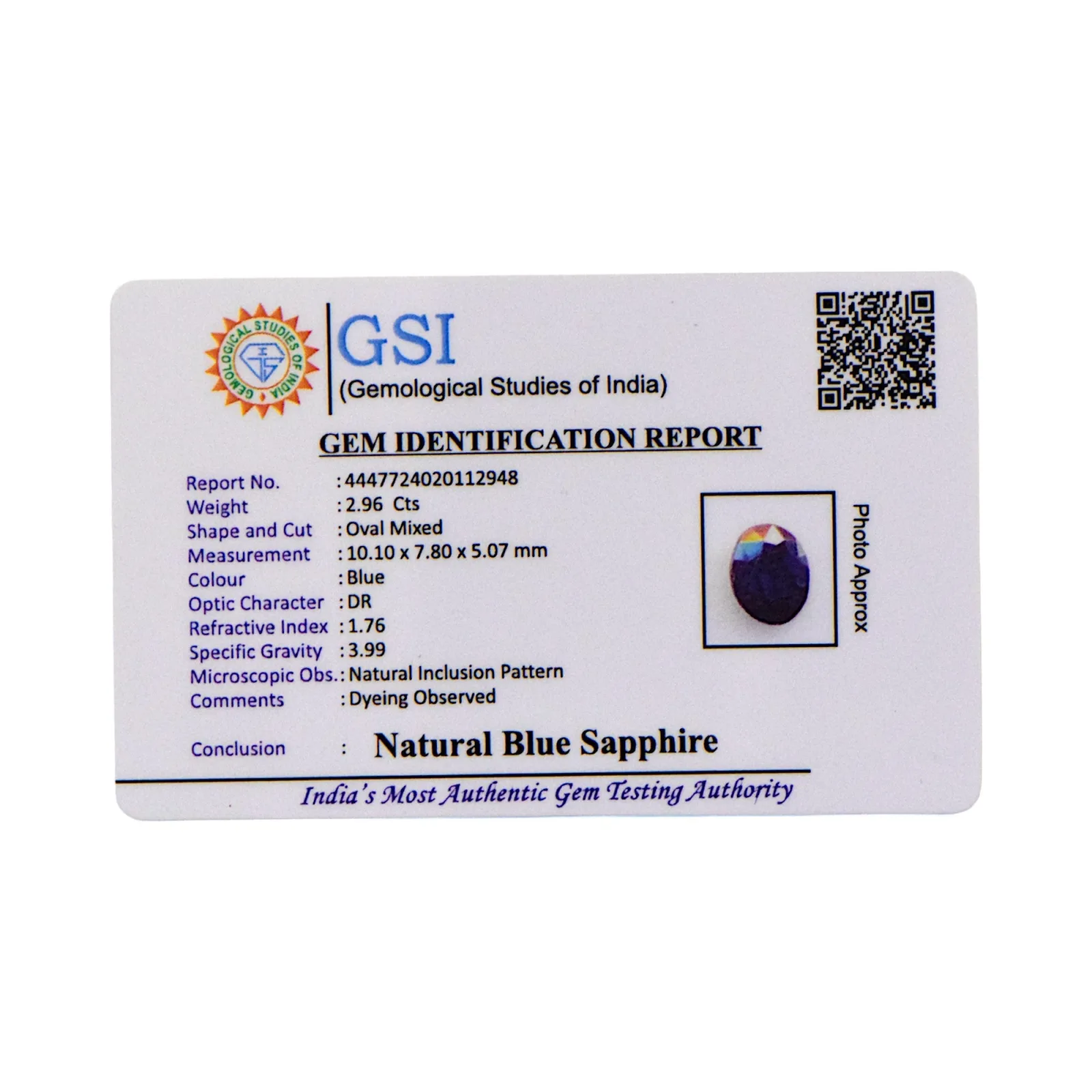 Blue Sapphire - 2.96 Carat