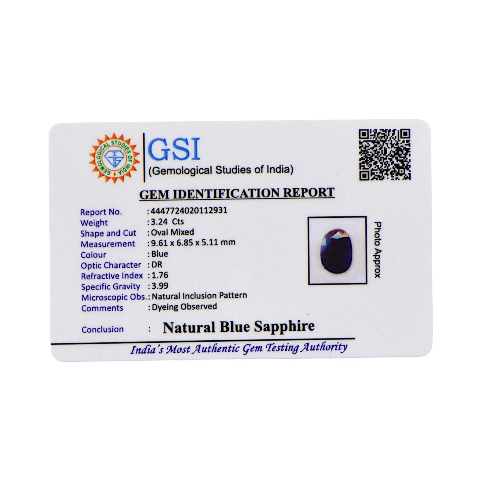 Blue Sapphire - 3.24 Carat