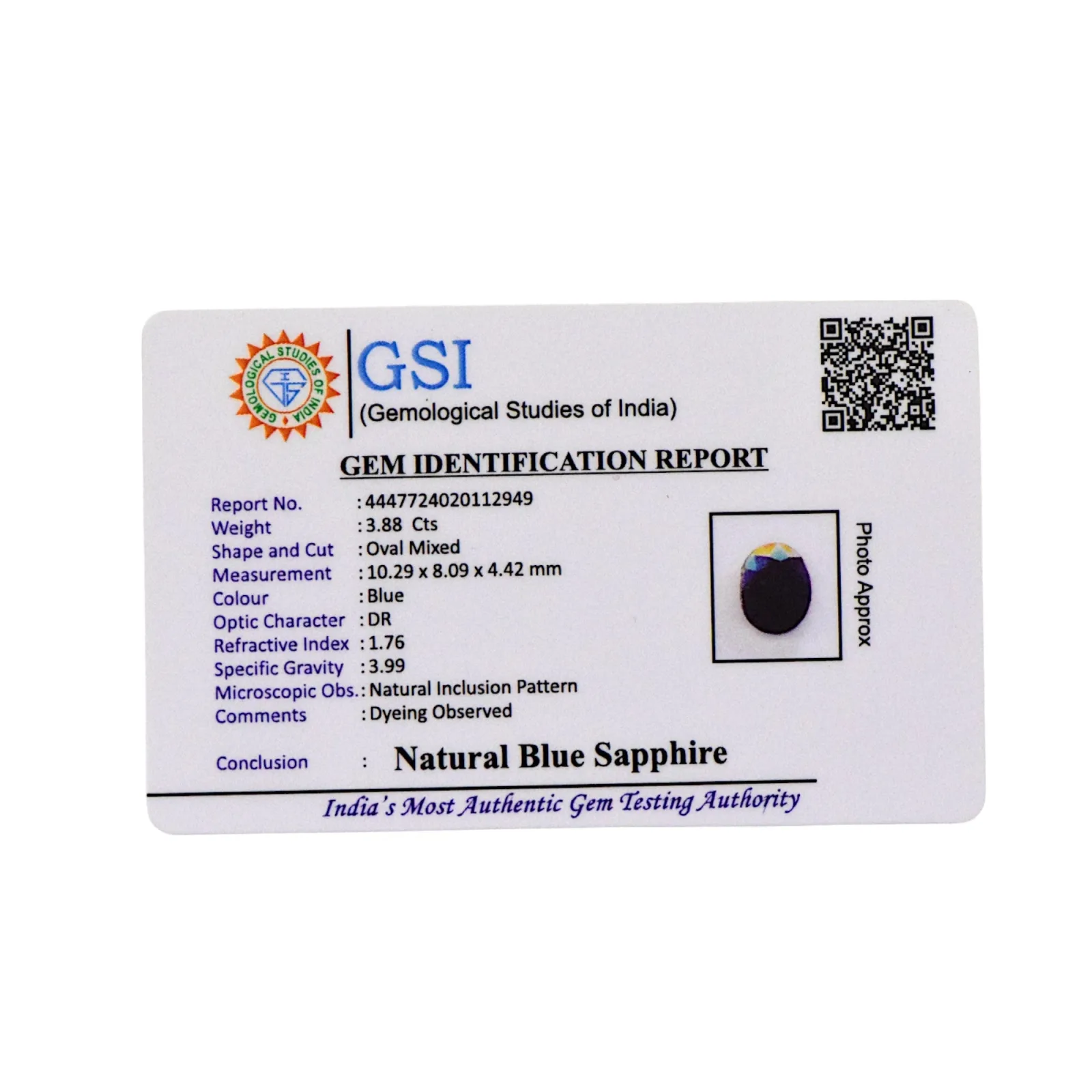 Blue Sapphire - 3.88 Carat
