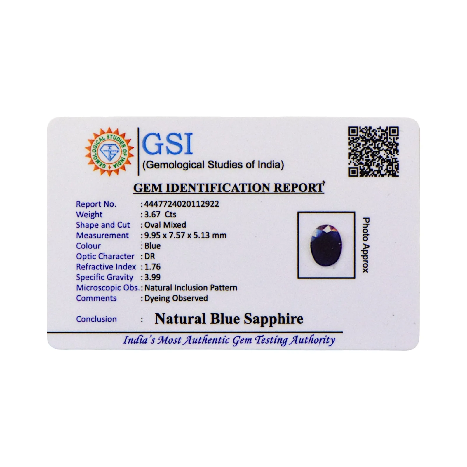 Blue Sapphire - 3.67 Carat