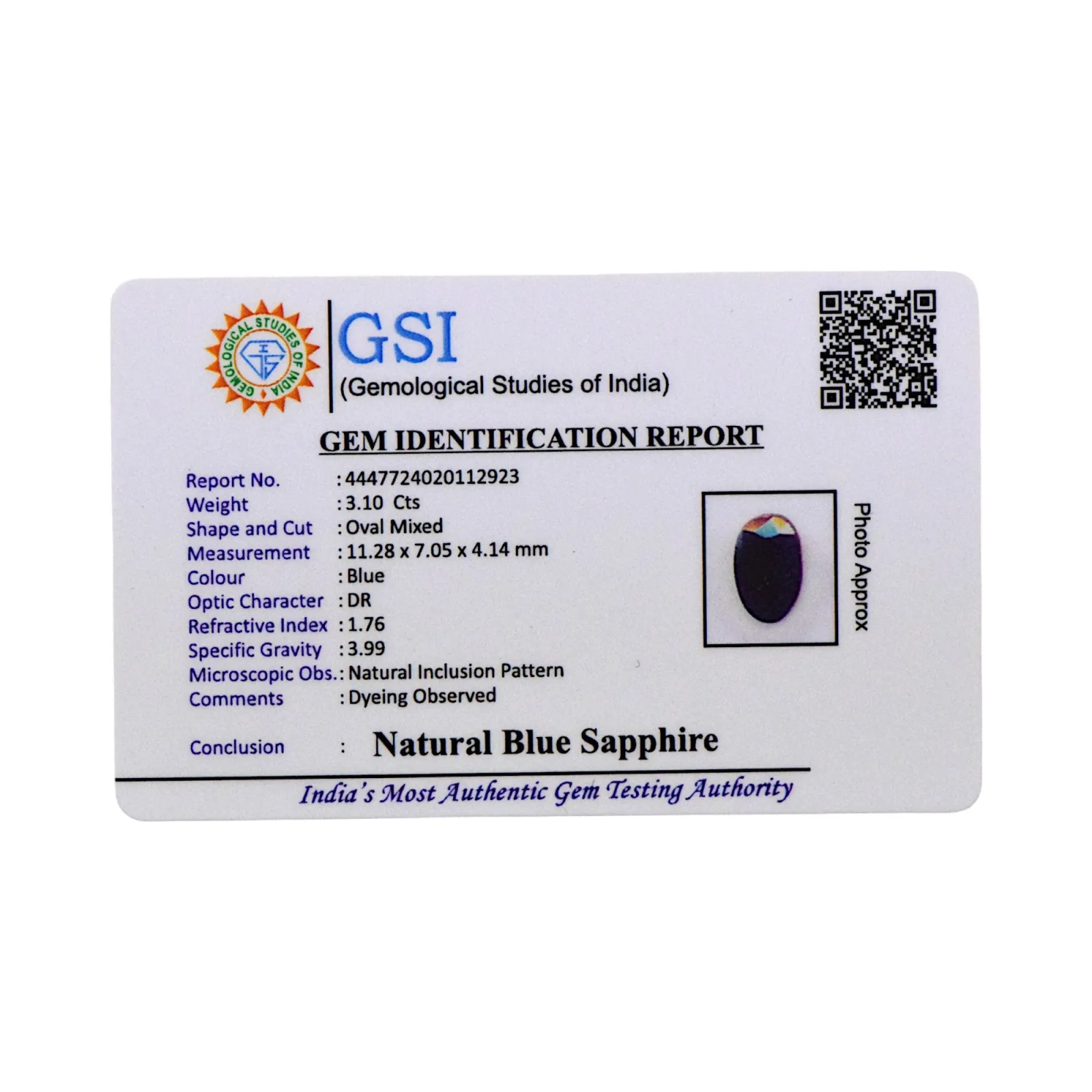 Blue Sapphire - 3.1 Carat