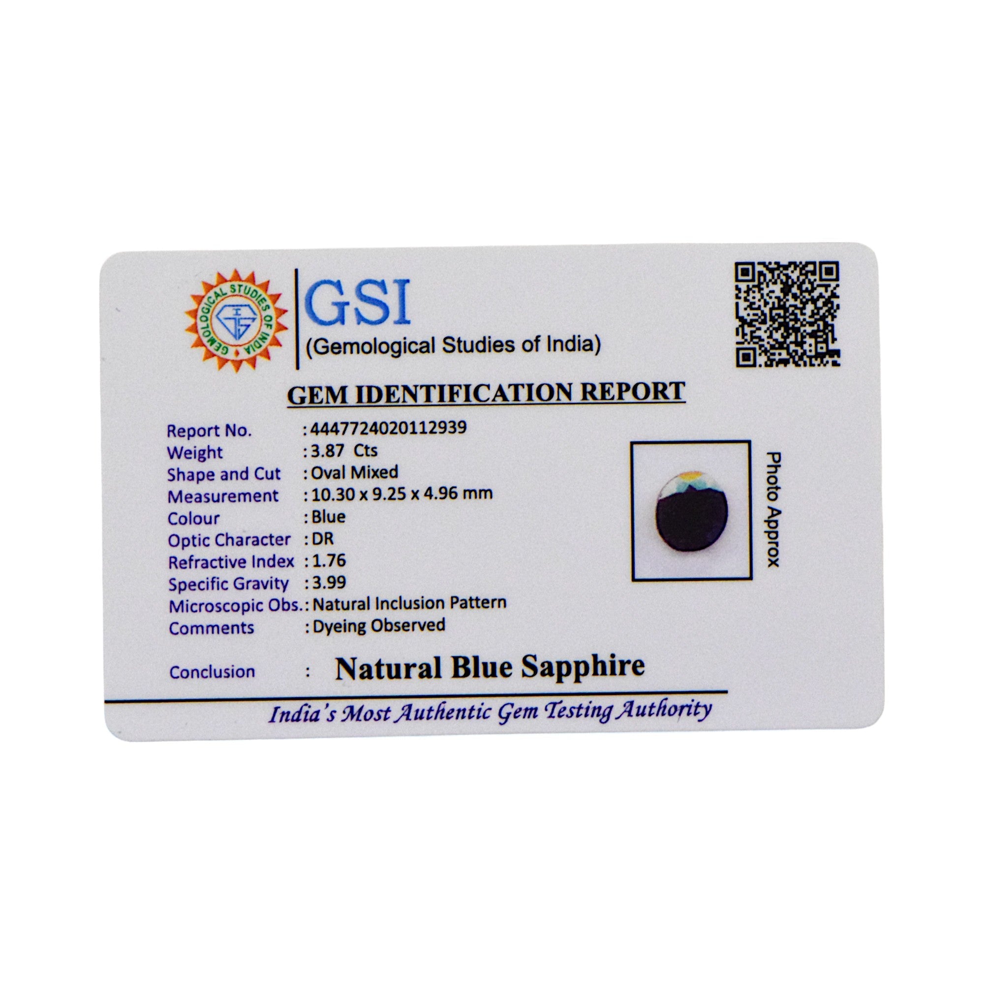 Blue Sapphire - 3.87 Carat