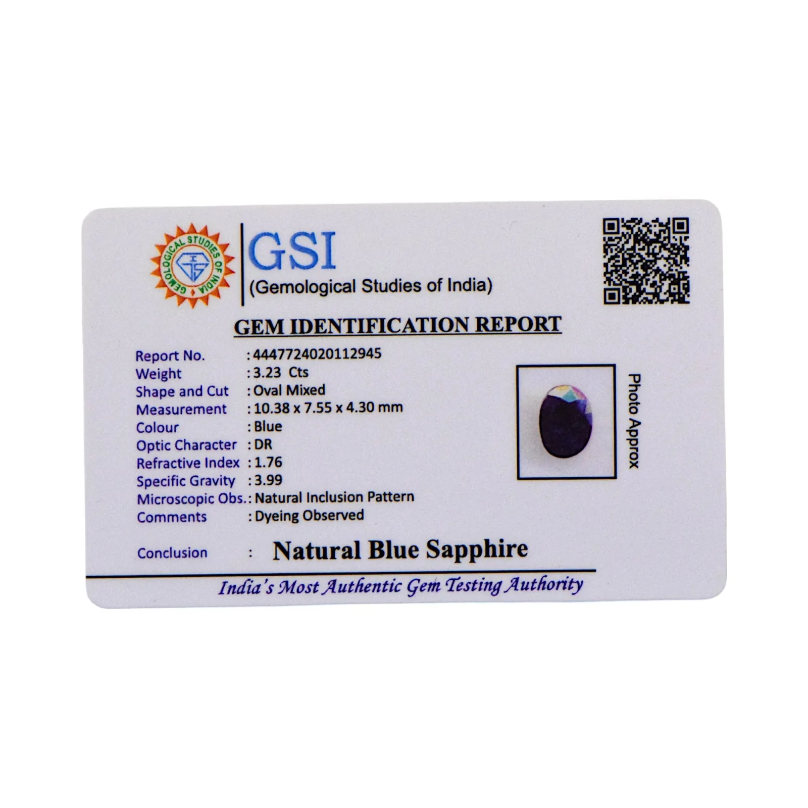 Blue Sapphire - 3.23 Carat