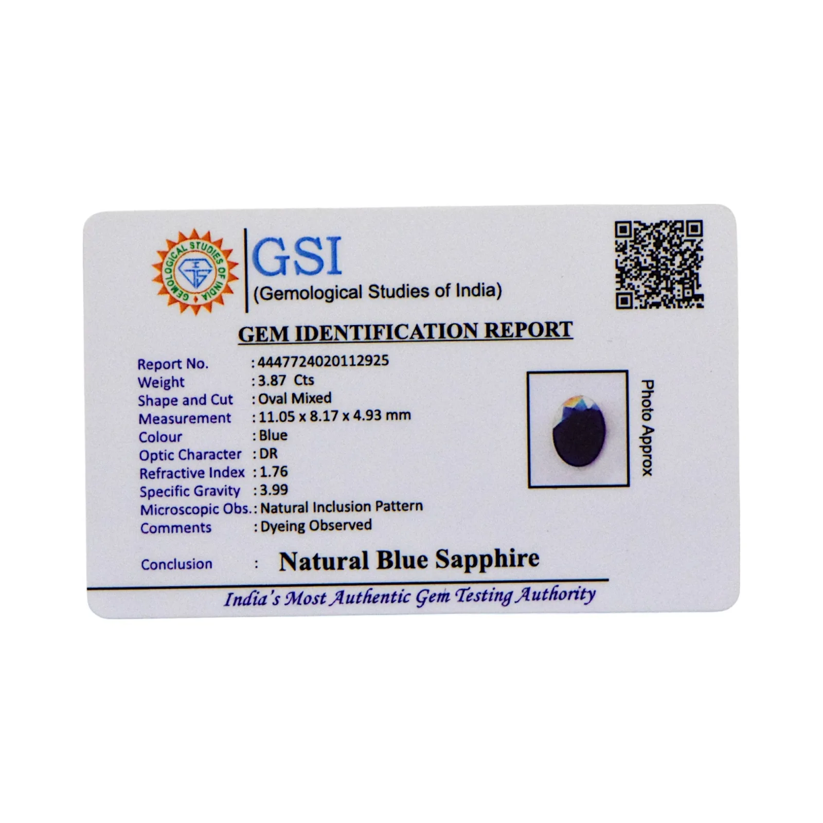 Blue Sapphire - 3.87 Carat