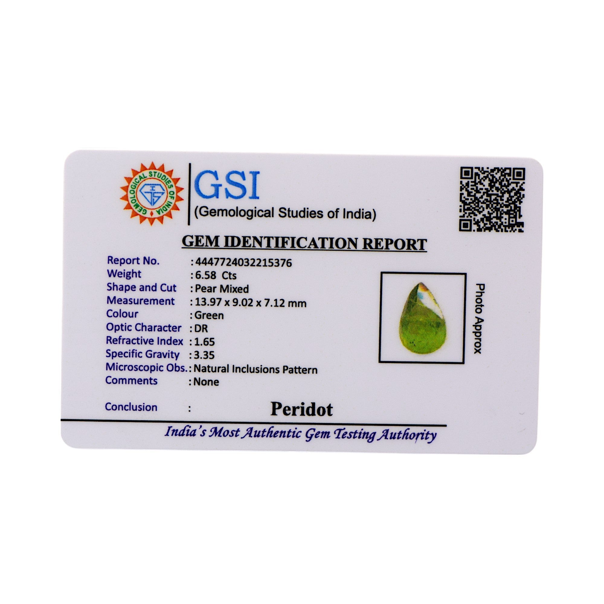 Peridot - 6.58 Carat