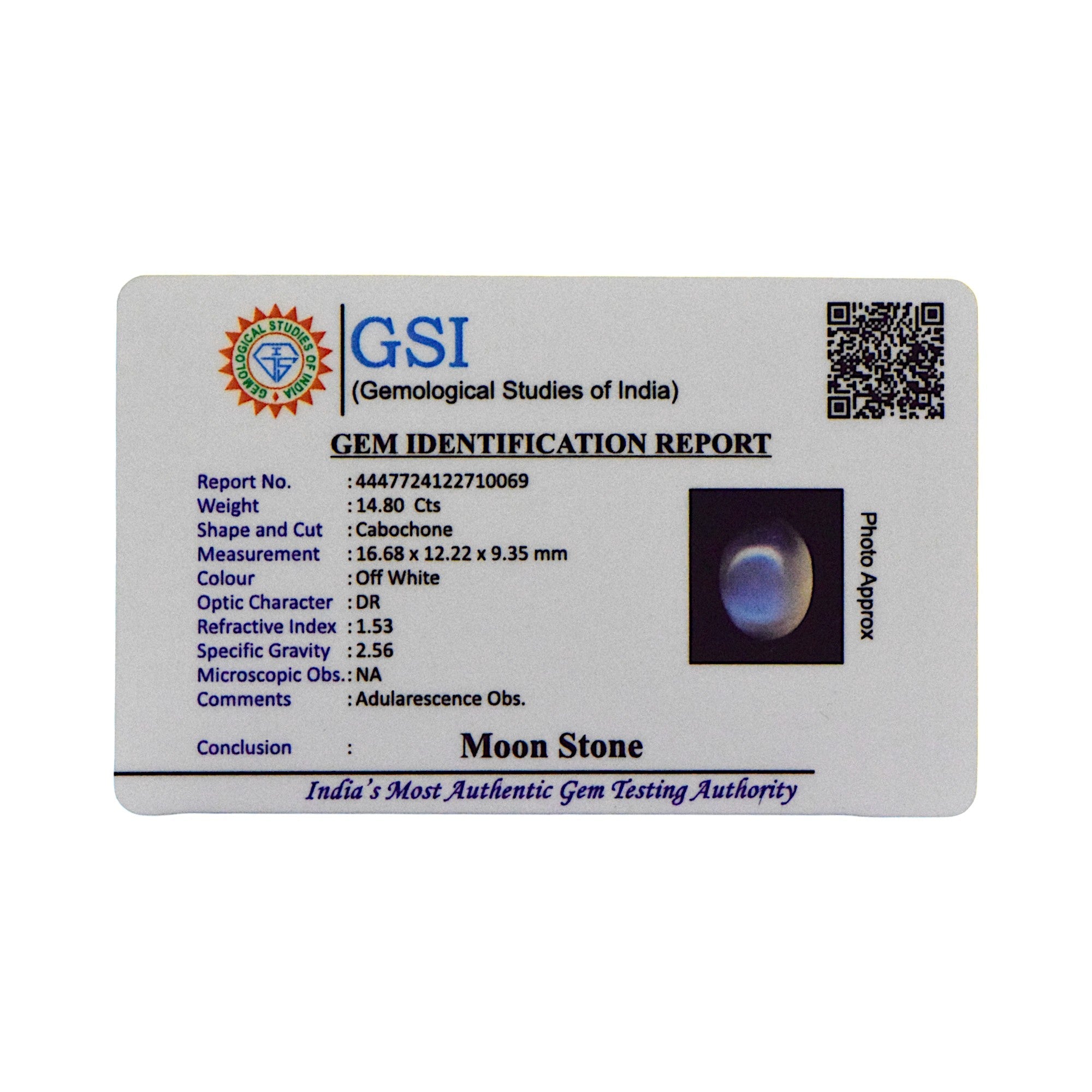 Blue Moonstone - 14.8 Carat