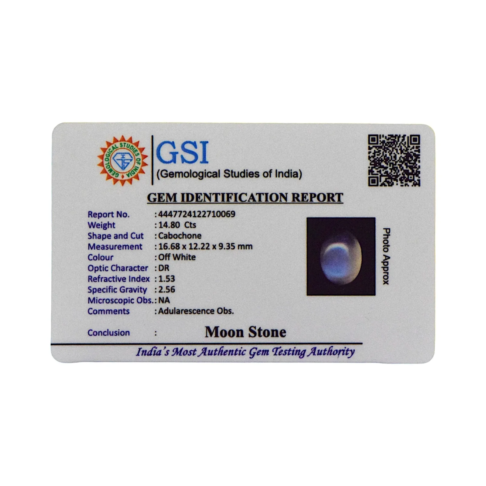 Blue Moonstone - 14.8 Carat