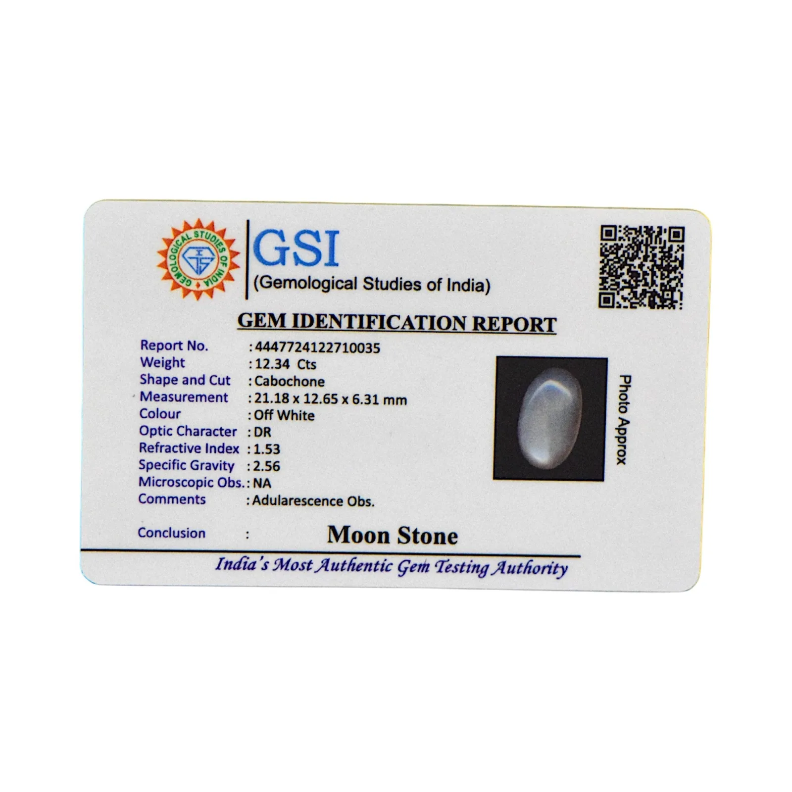Moonstone - 12.34 Carat