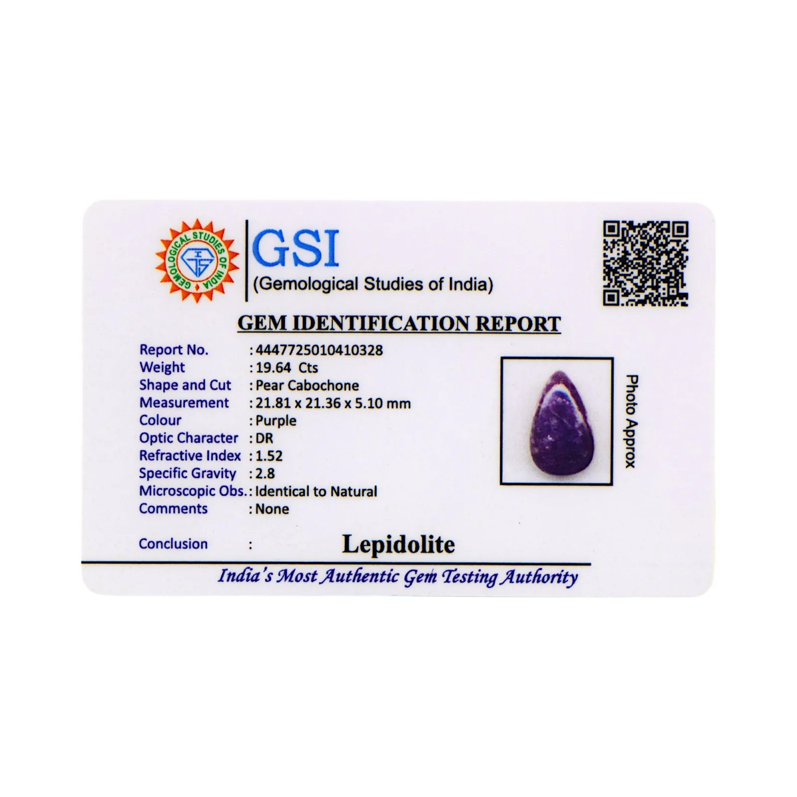 Lepidolite - 19.64 Carat