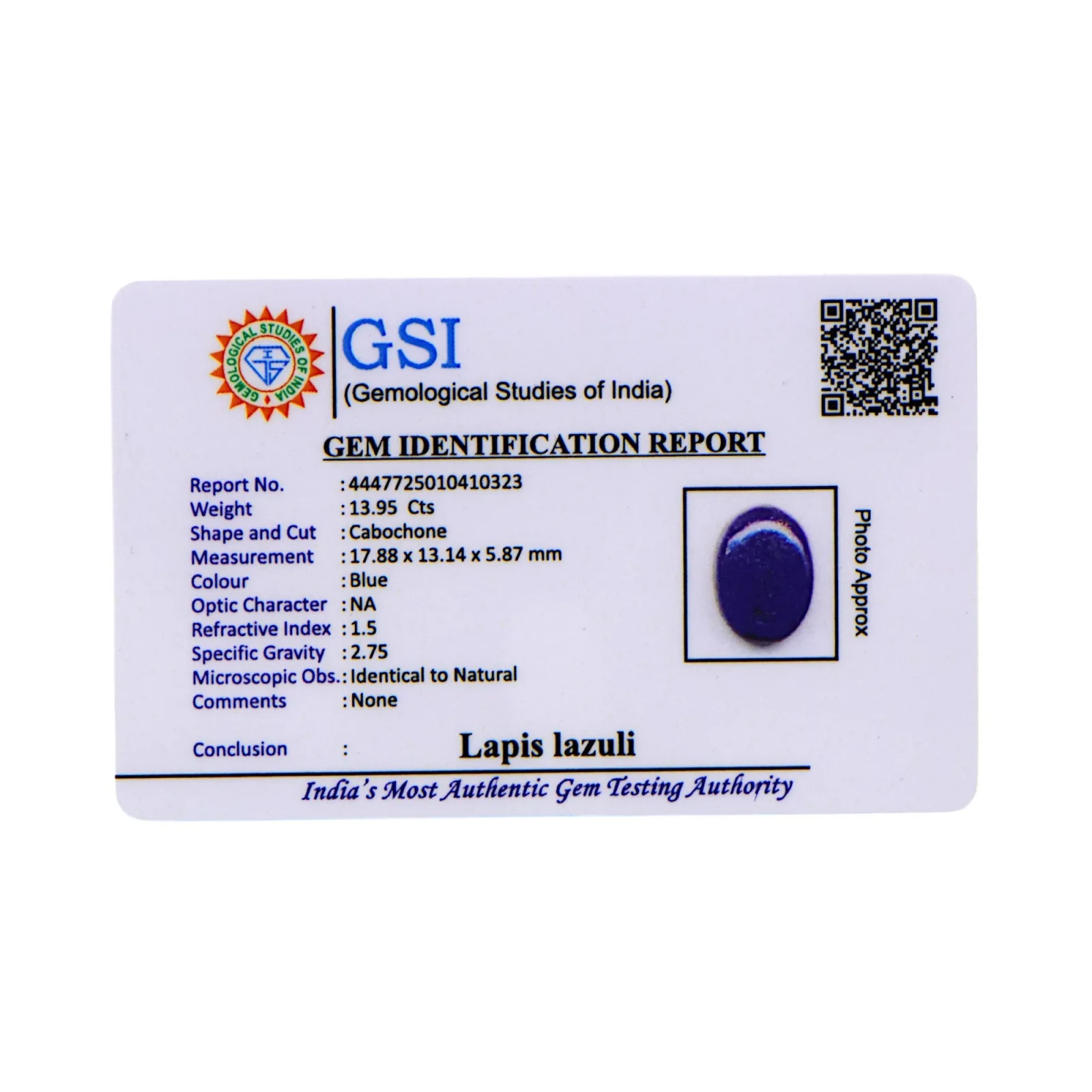 Lapis Lazuli - 13.95 Carat