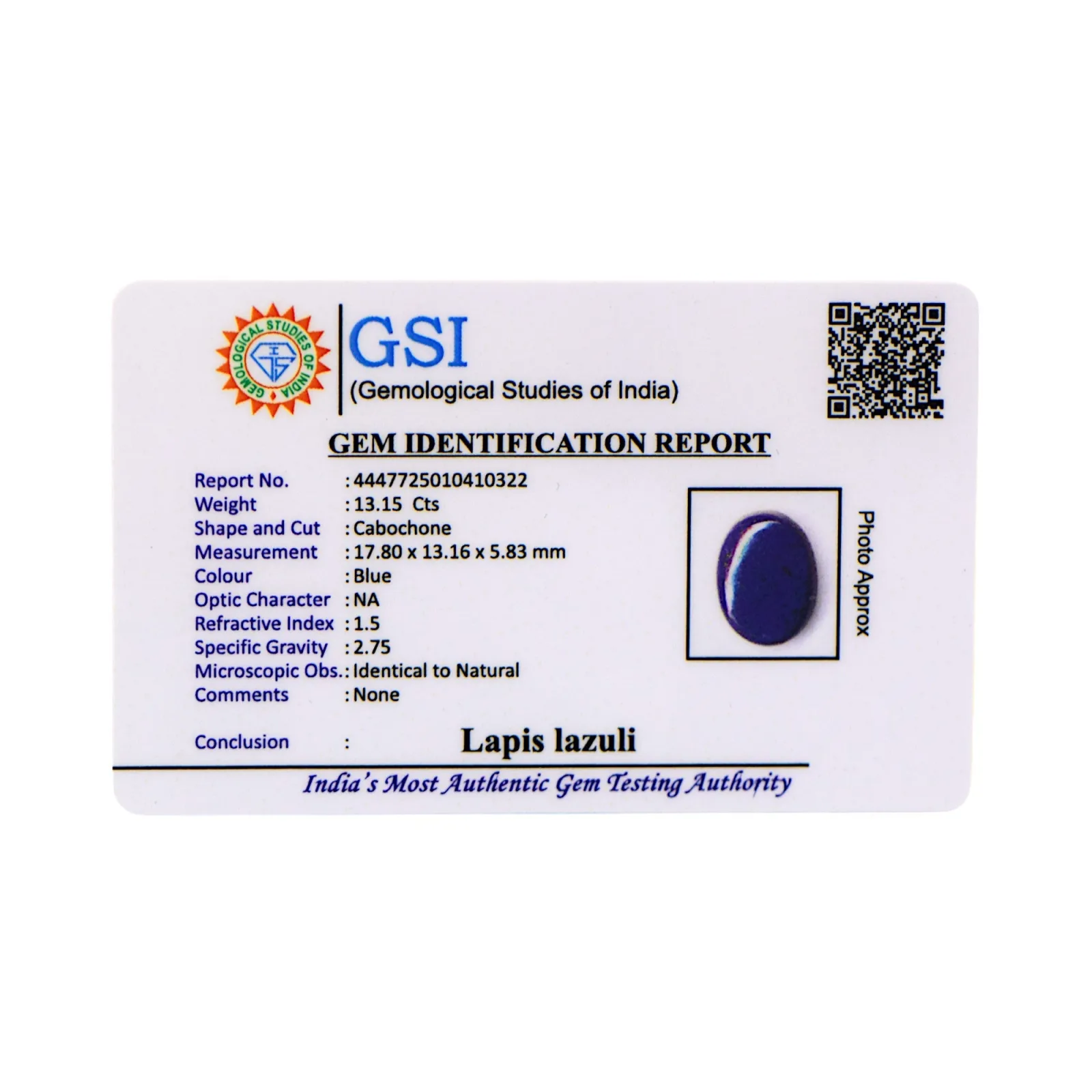 Lapis Lazuli - 13.15 Carat