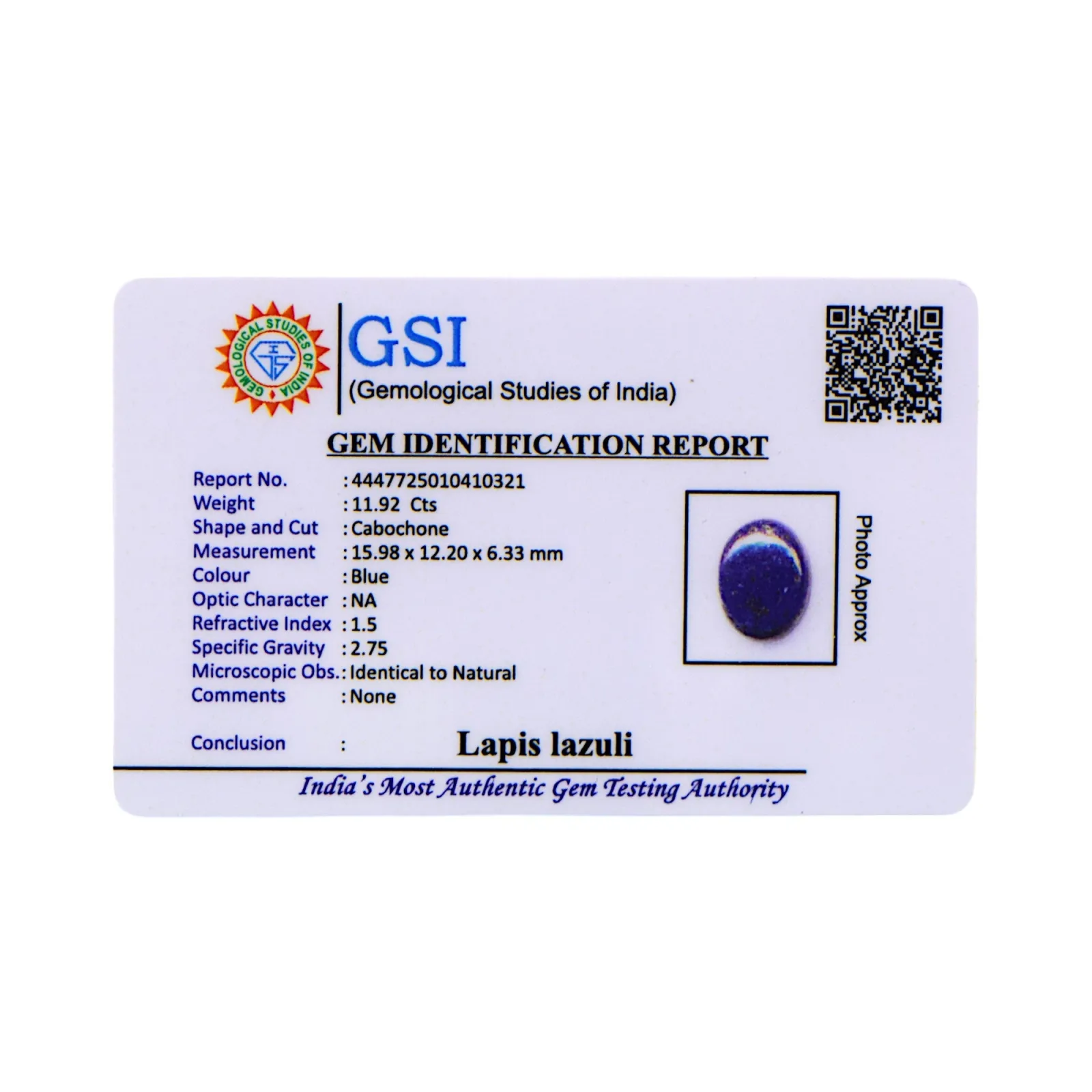 Lapis Lazuli - 11.92 Carat