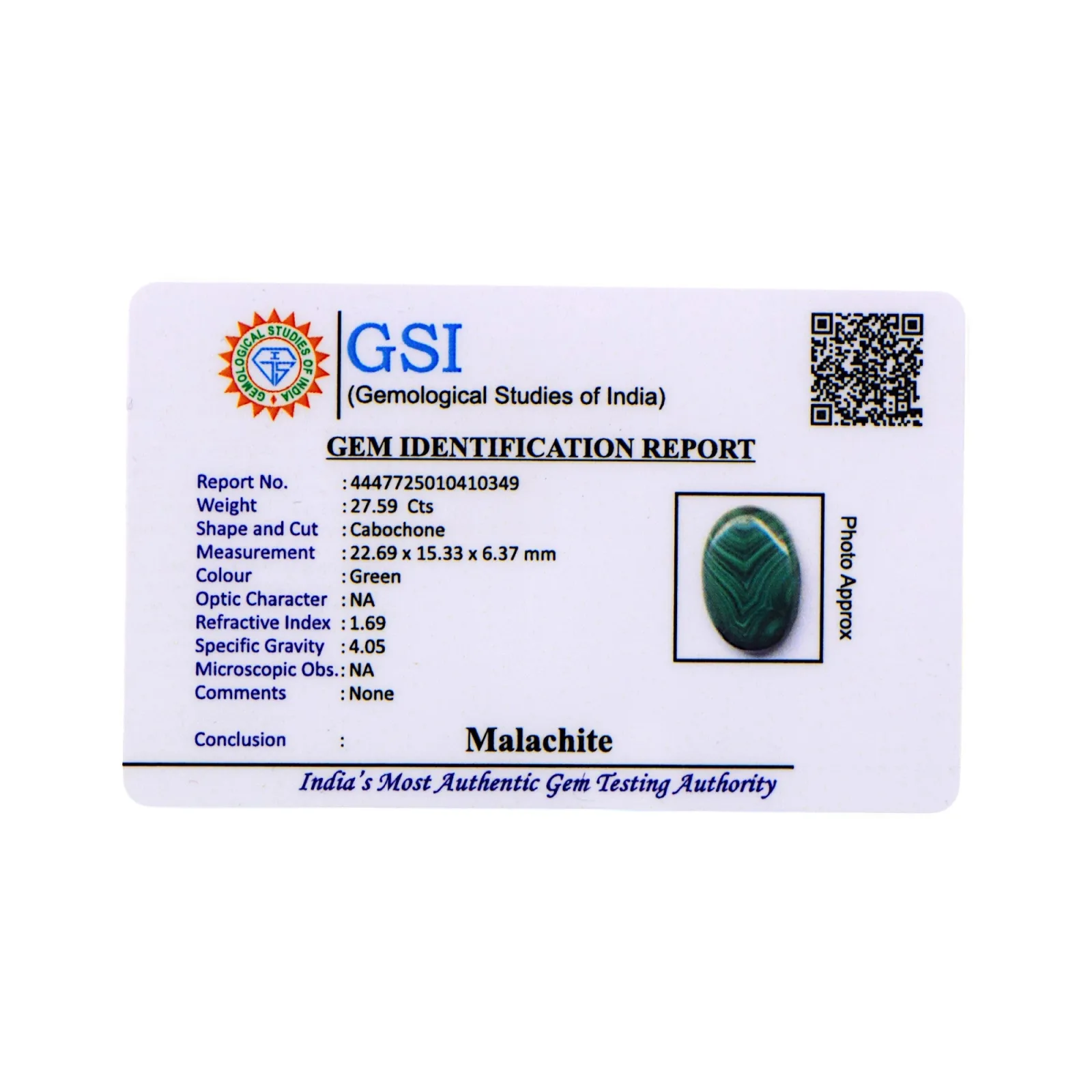 Malachite - 27.59 Carat