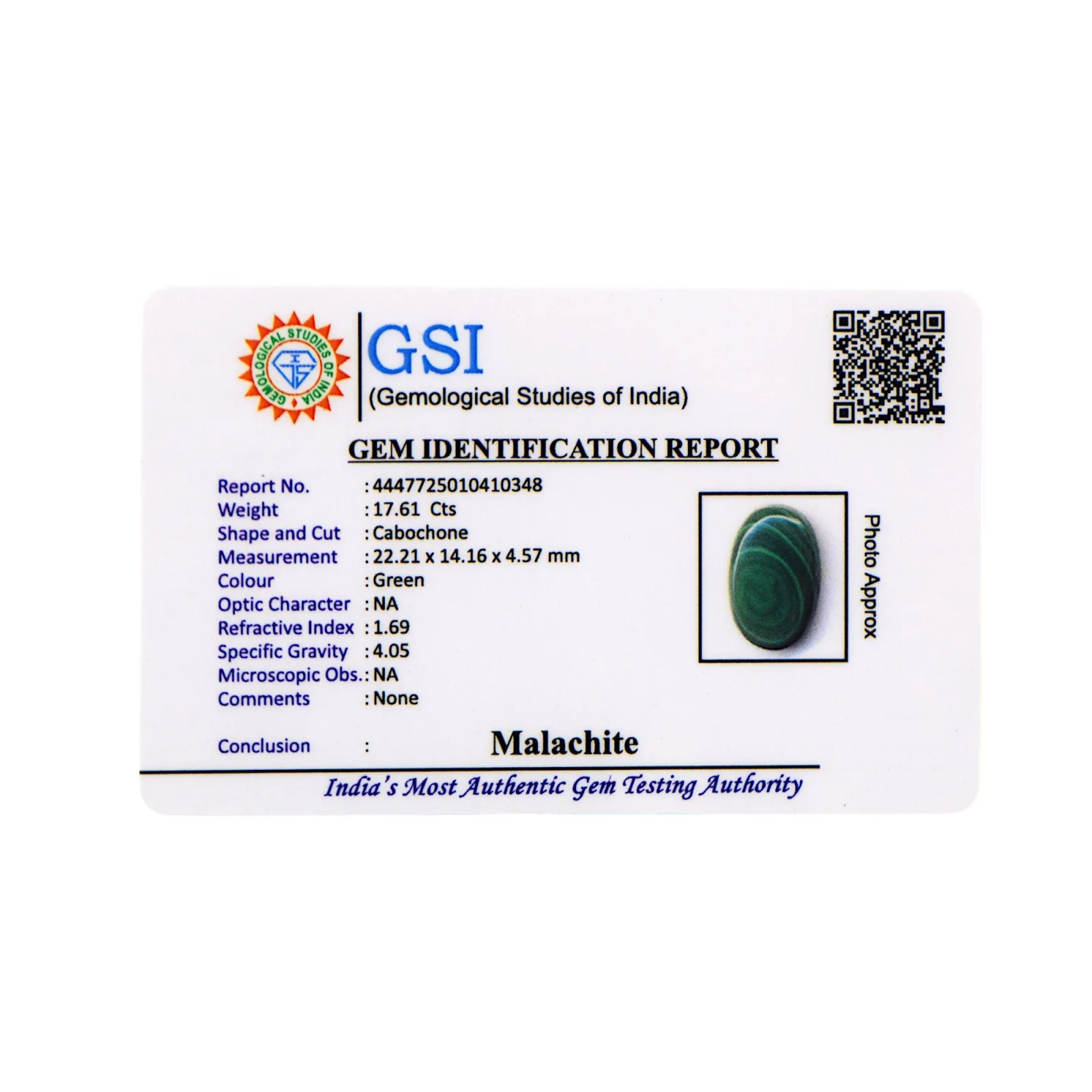 Malachite - 17.61 Carat