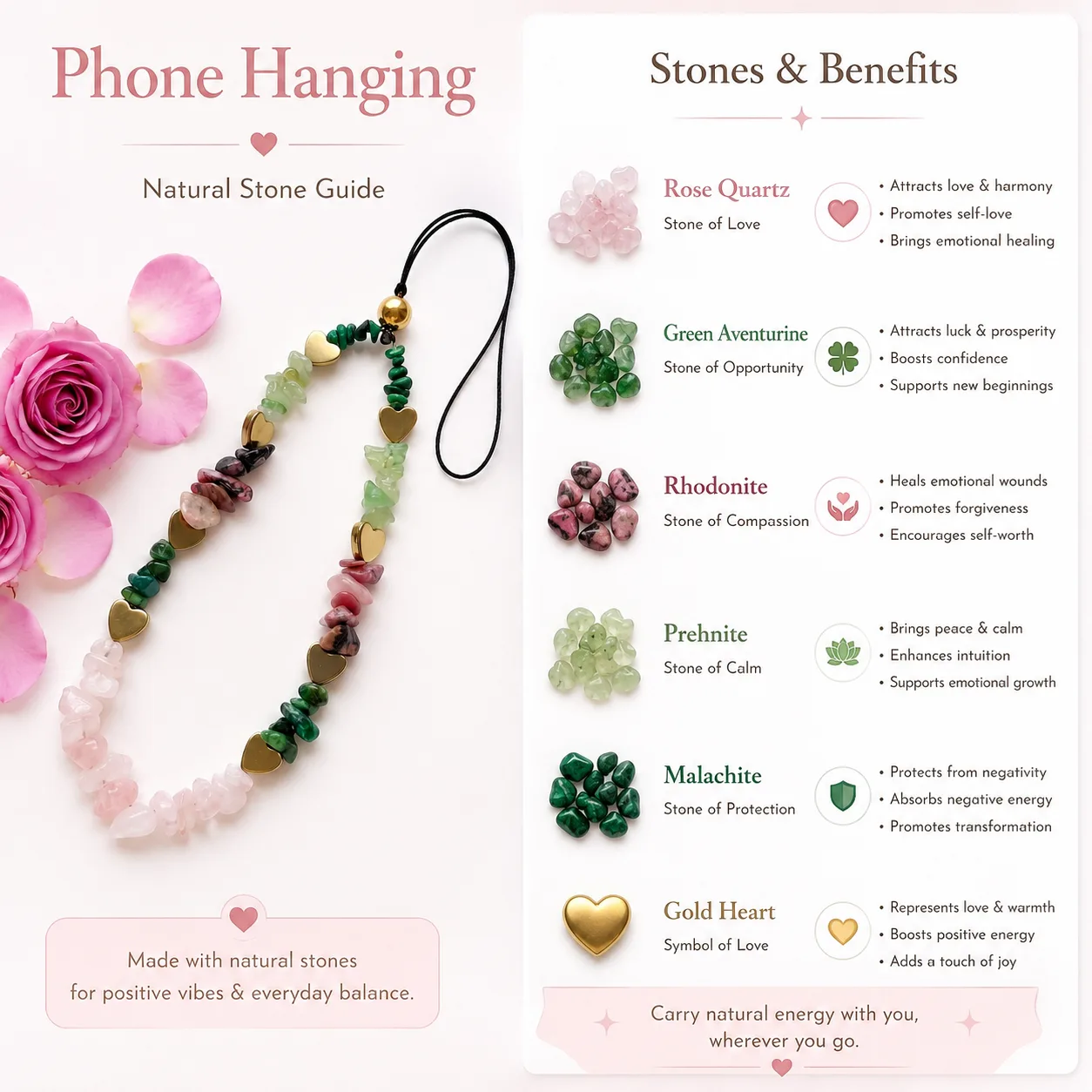 Natural Multi Stone Moblie Hanging