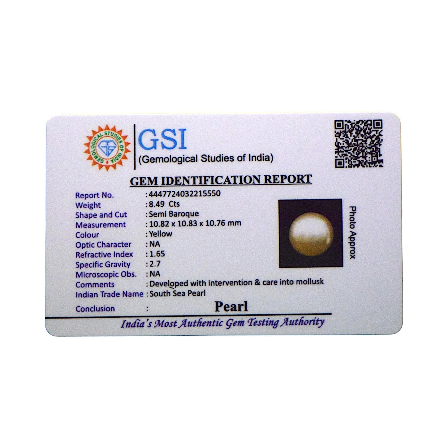 South Sea Pearl - 8.49 Carat