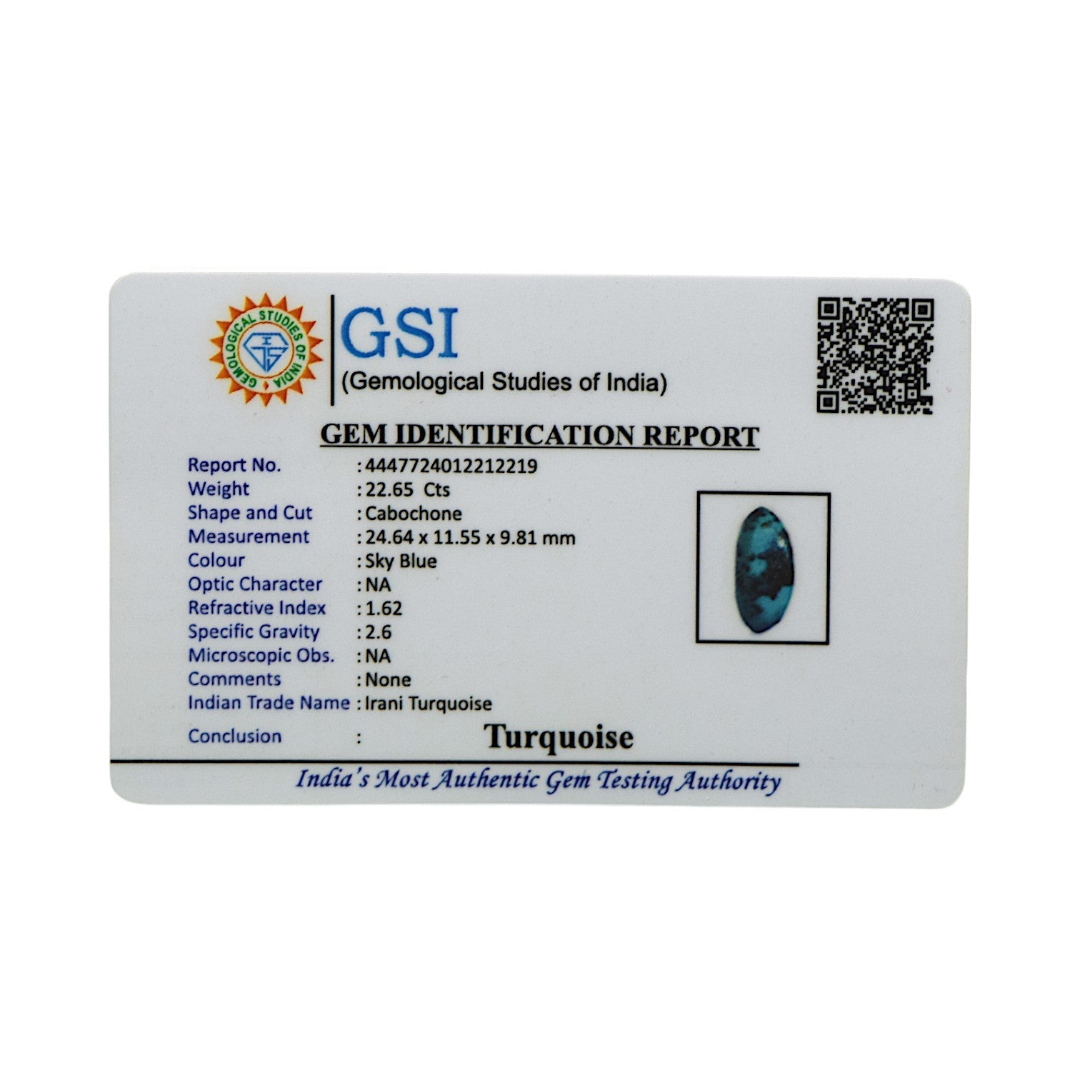 Irani Turquoise - 22.65 Carat / AAA-Quality