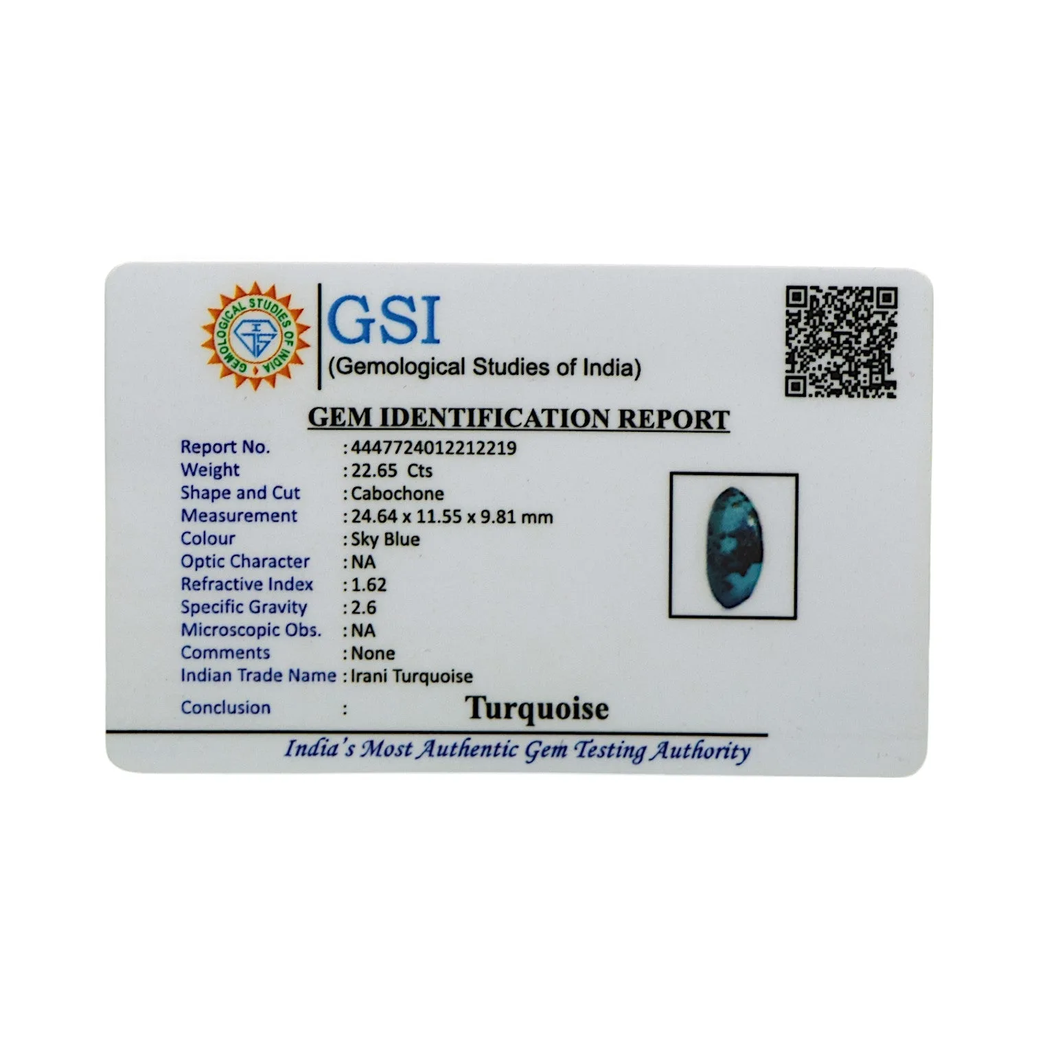 Irani Turquoise - 22.65 Carat / AAA-Quality