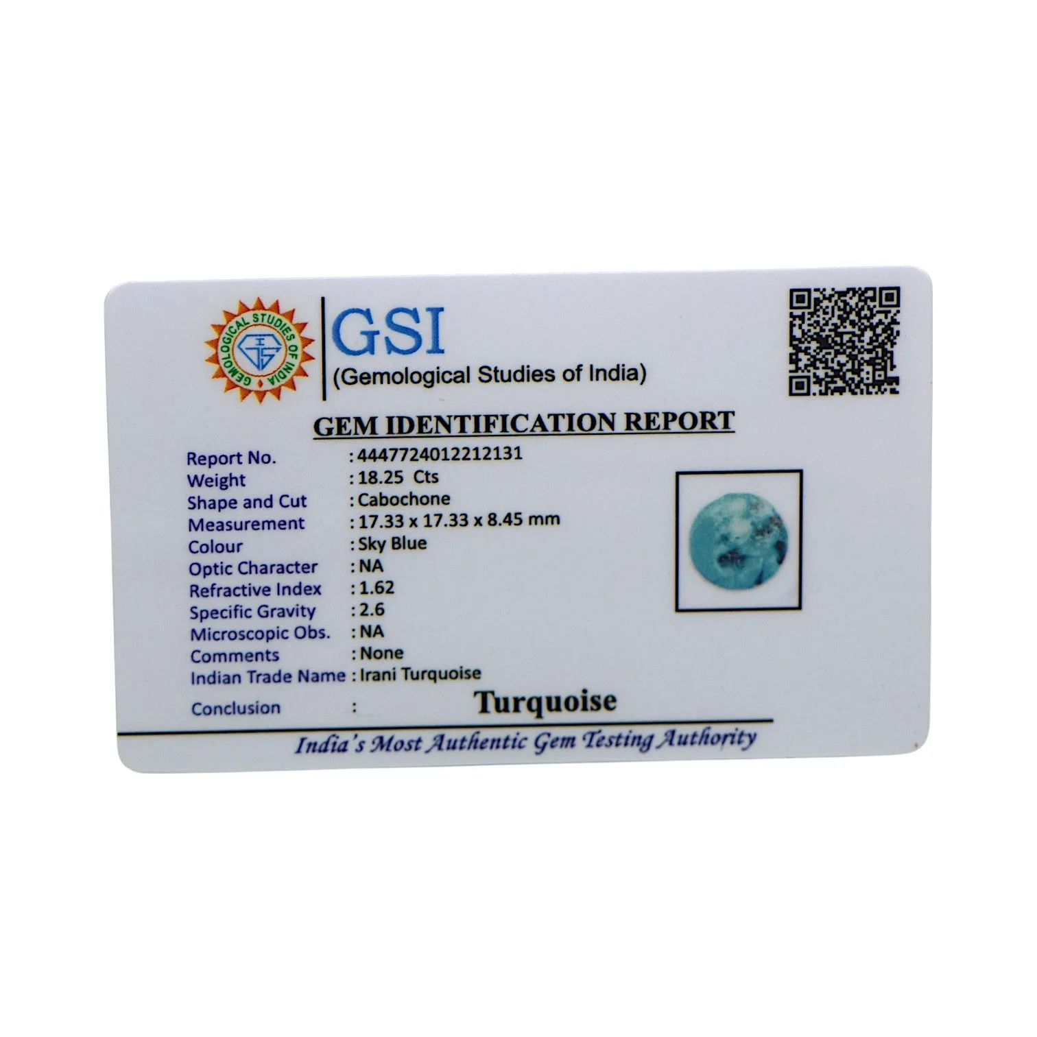 Irani Turquoise - 18.25 Carat / AAA-Quality