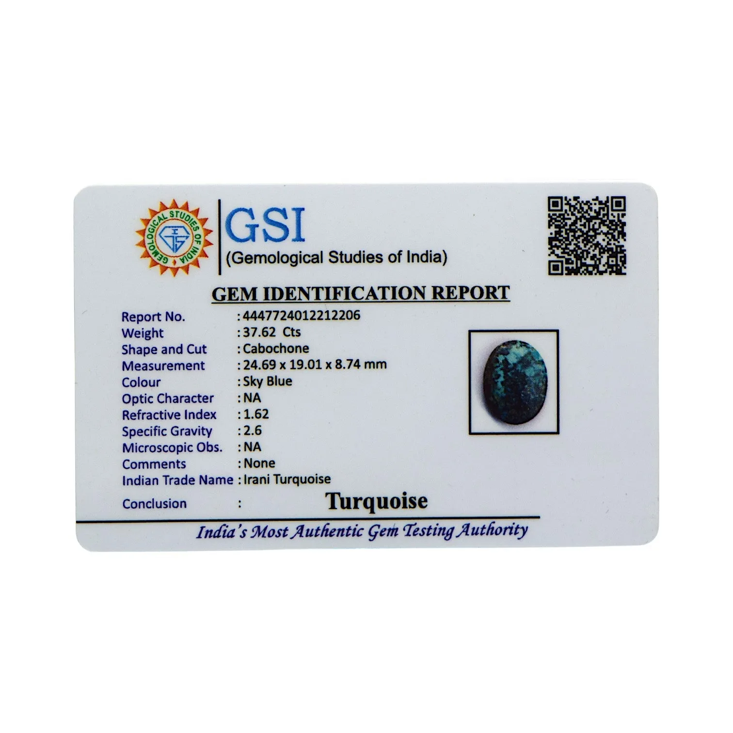 Irani Turquoise - 37.62 Carat / AAA-Quality