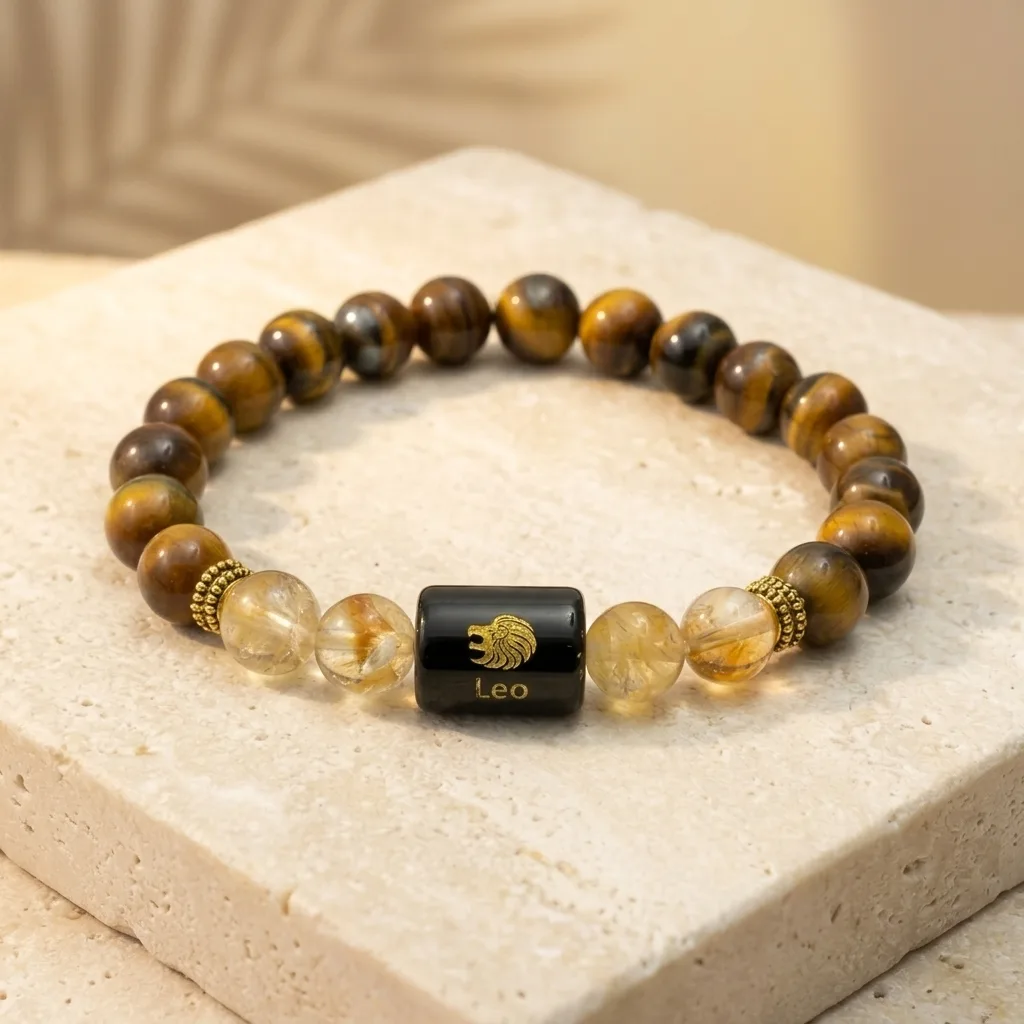 Leo Zodiac Tiger Eye & Citrine Bracelet