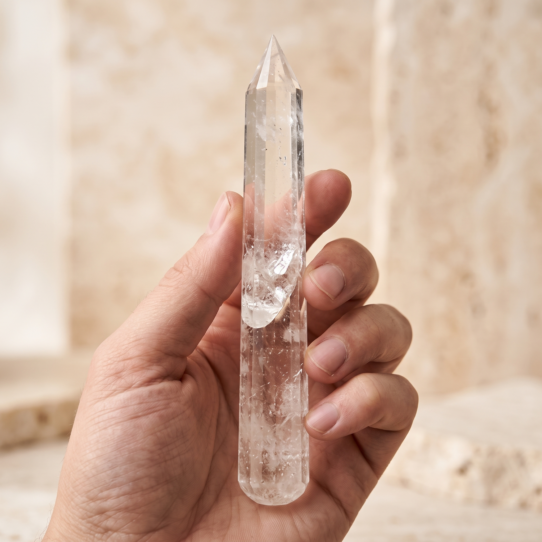 clear quartz (wand) 32 Cut ( 8 X 12 cm )