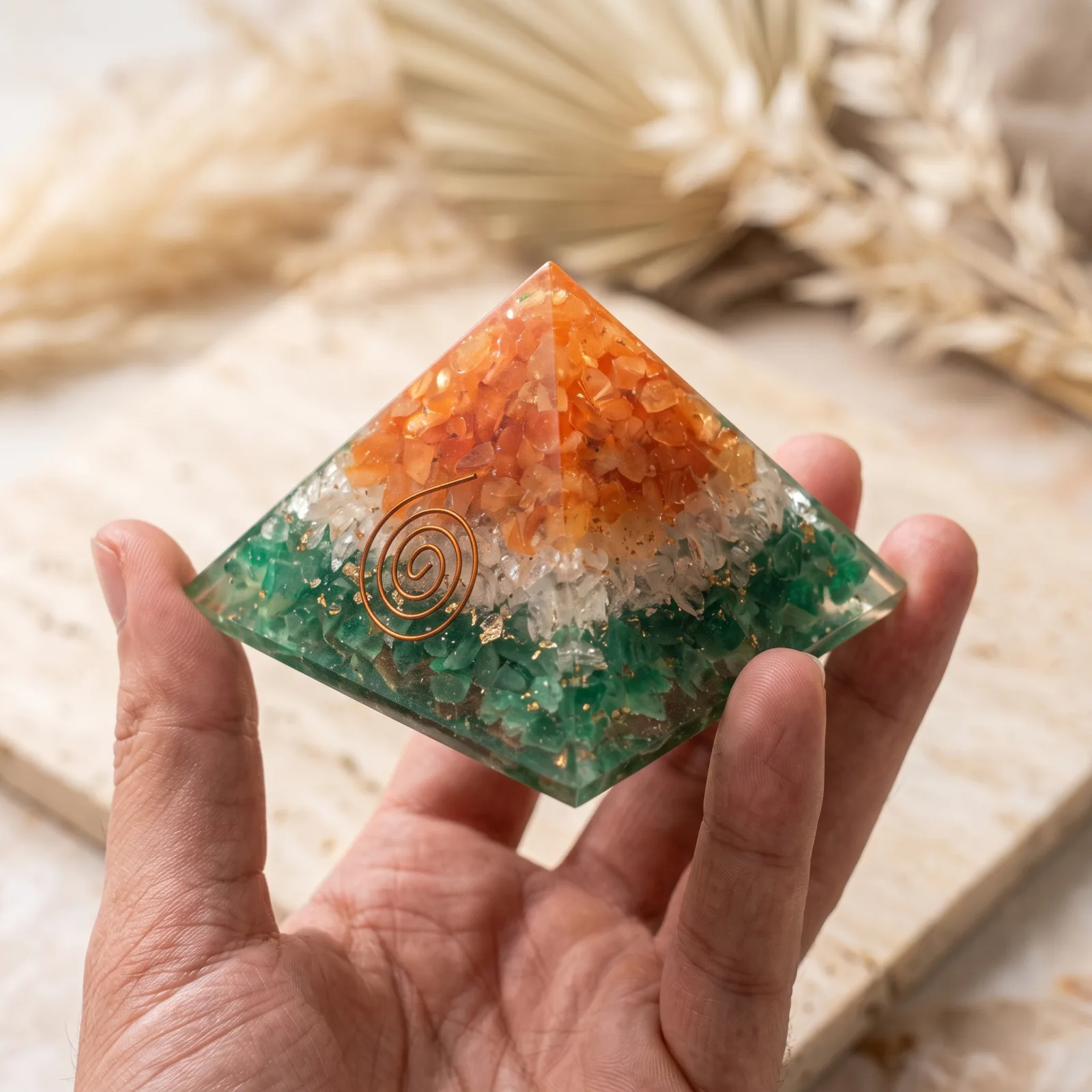 Multi Stone Orgone Pyramid  - 7.5 cm