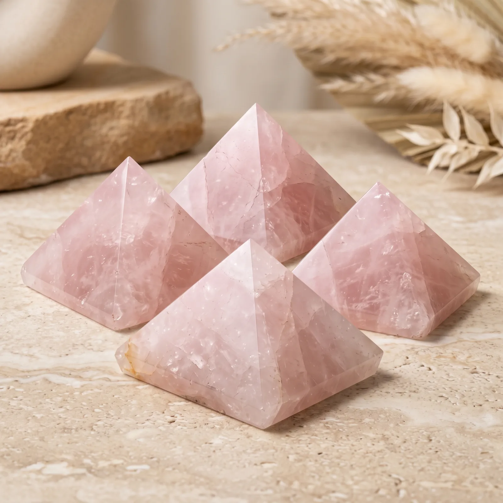Rose Quartz Pyramid - 2.5 cm