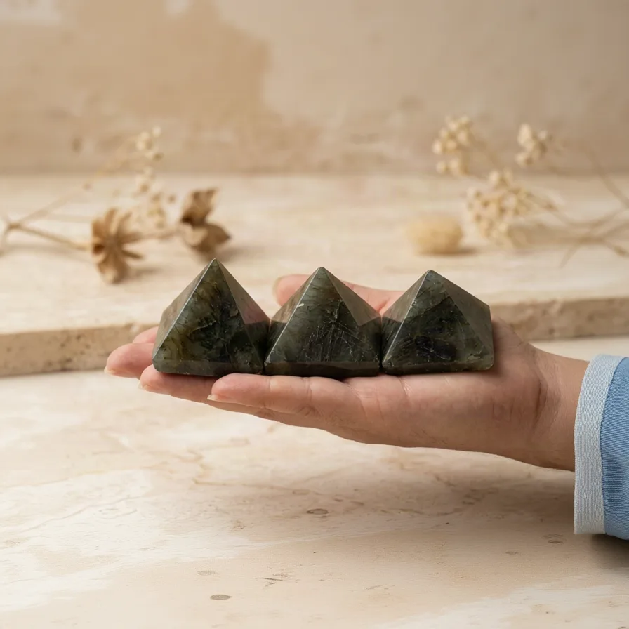 labradorite Dark Pyramid - 2.5 cm